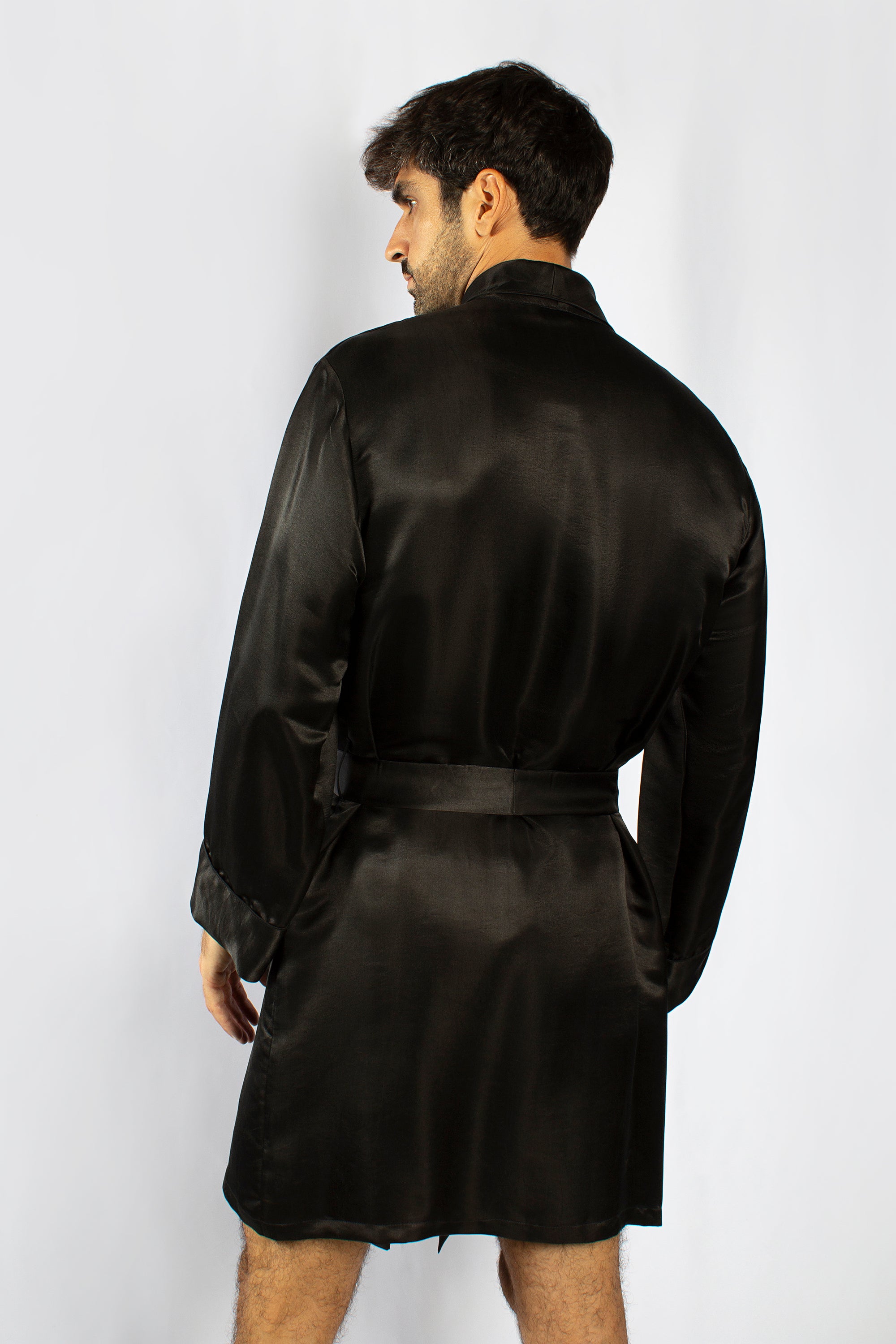 Luxury Artisan Silk Robe And Pajama Set For Men, Washable Natural Mulberry Silk