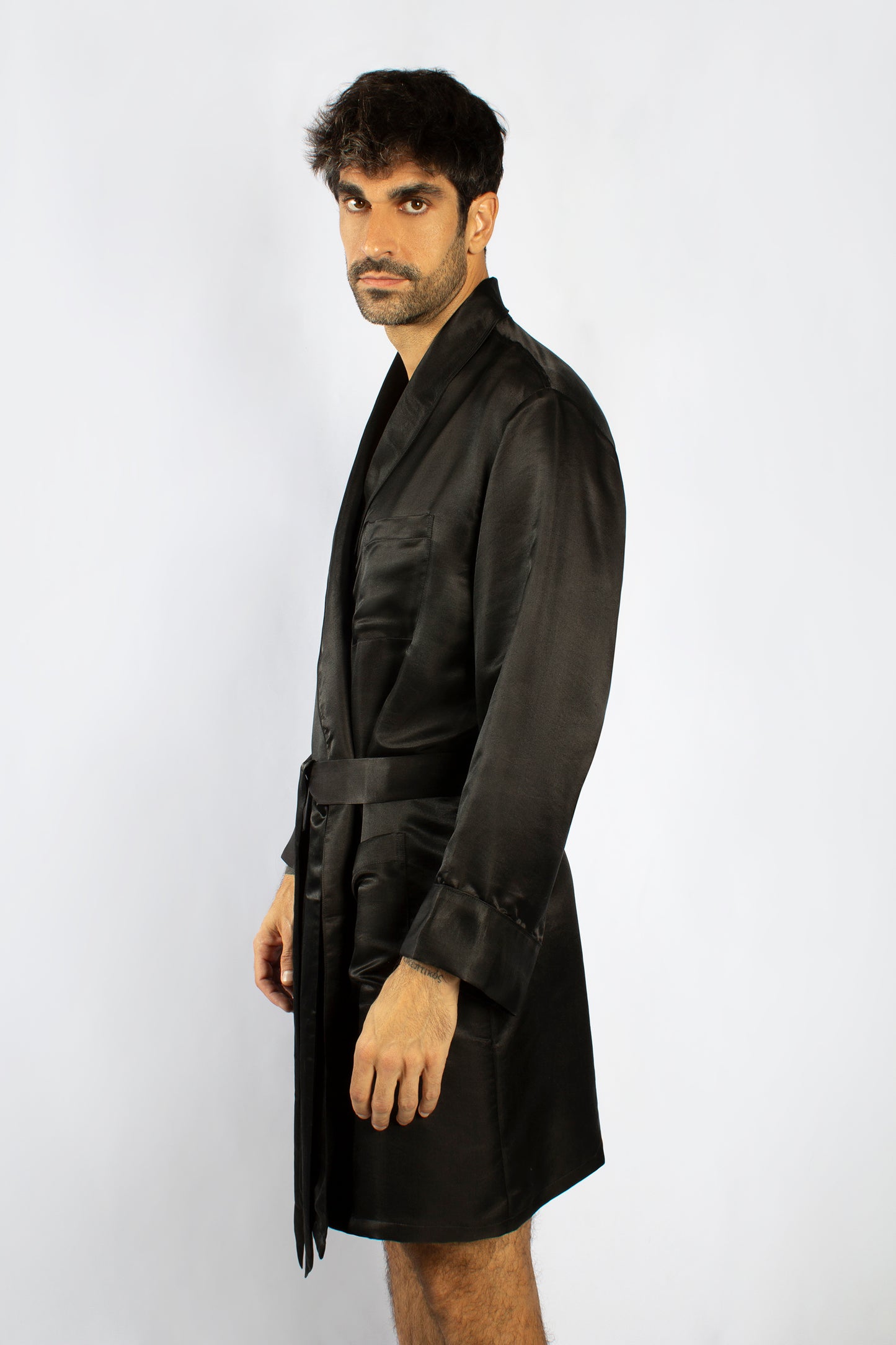 Luxury Artisan Silk Robe And Pajama Set For Men, Washable Natural Mulberry Silk