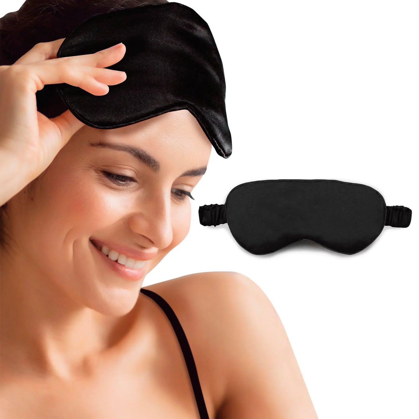Luxury Silk Sleep Mask in Black Tara Sartoria