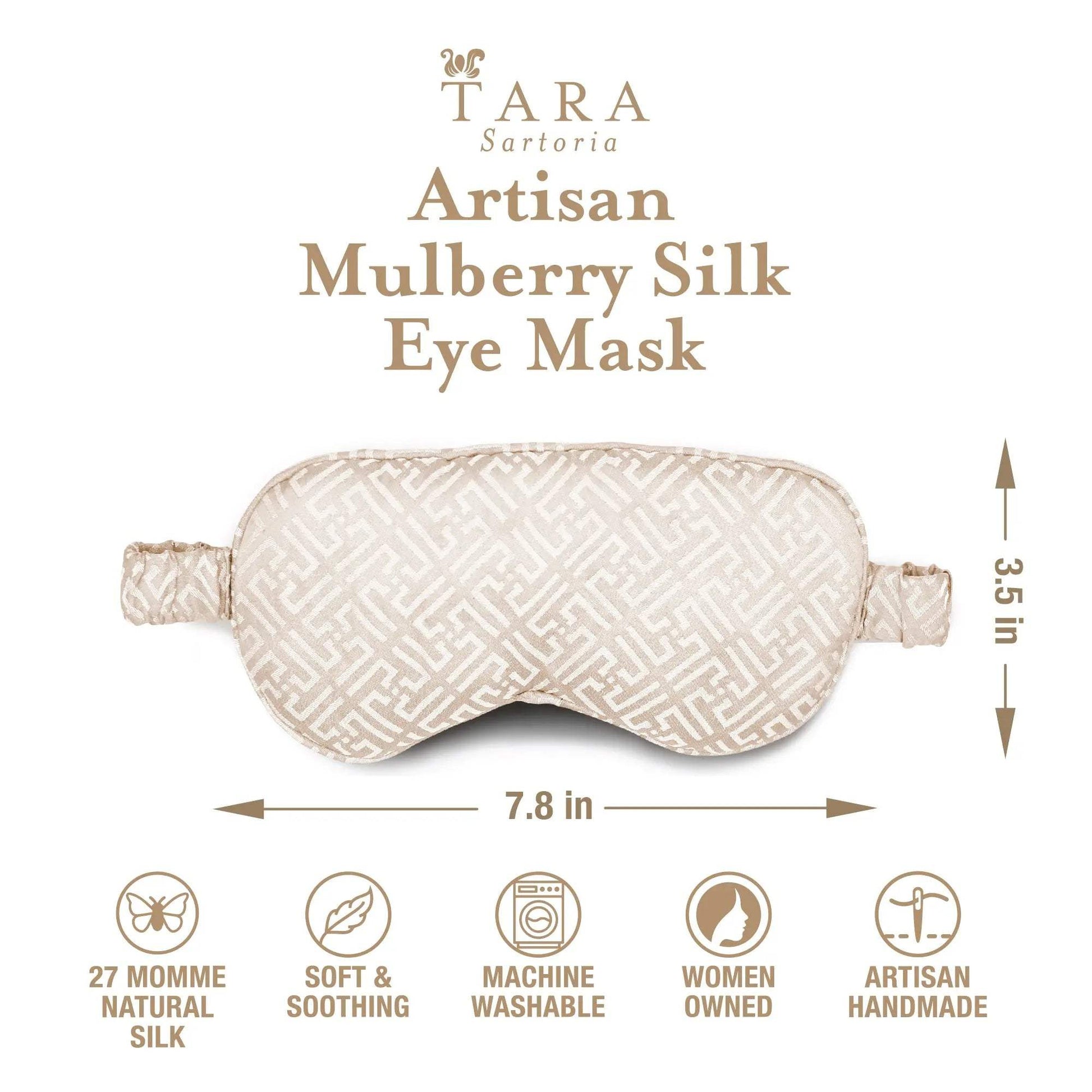 Luxury Silk Sleep Mask in Beige Tara Sartoria