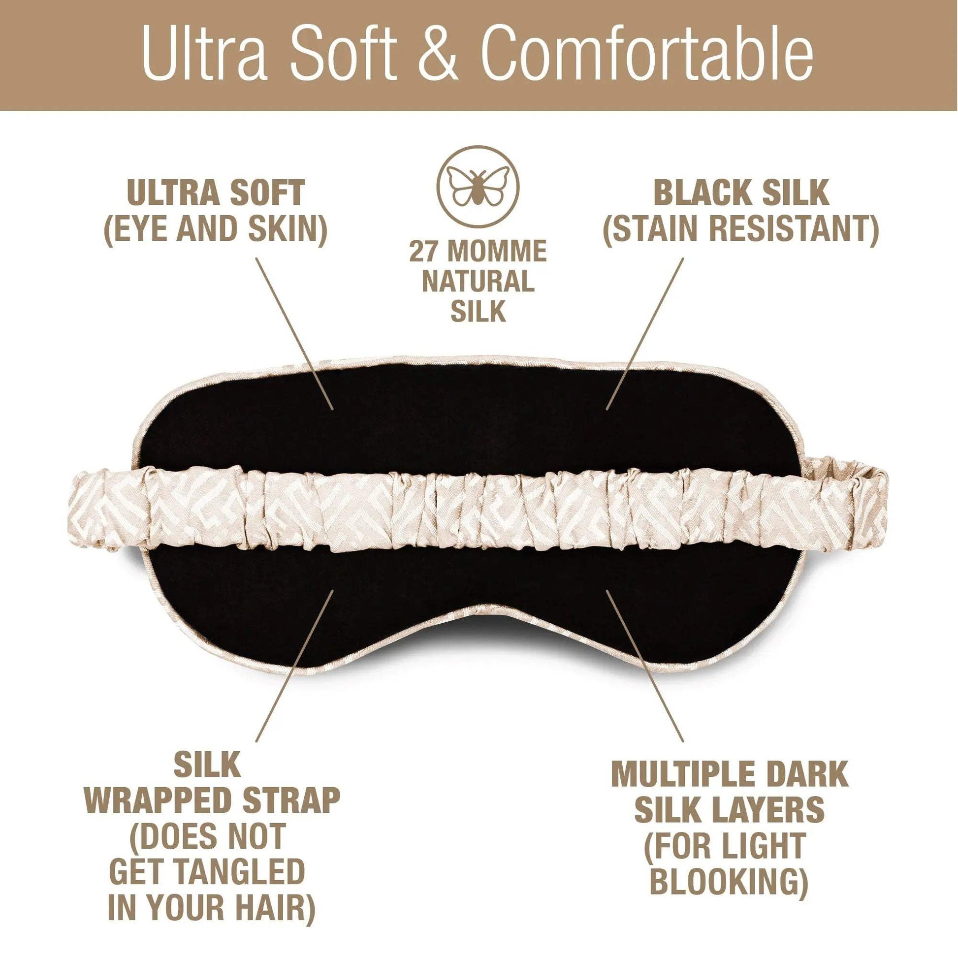 Luxury Silk Sleep Mask in Beige Tara Sartoria