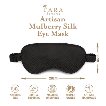 Luxury Silk Sleep Mask in Black Tara Sartoria