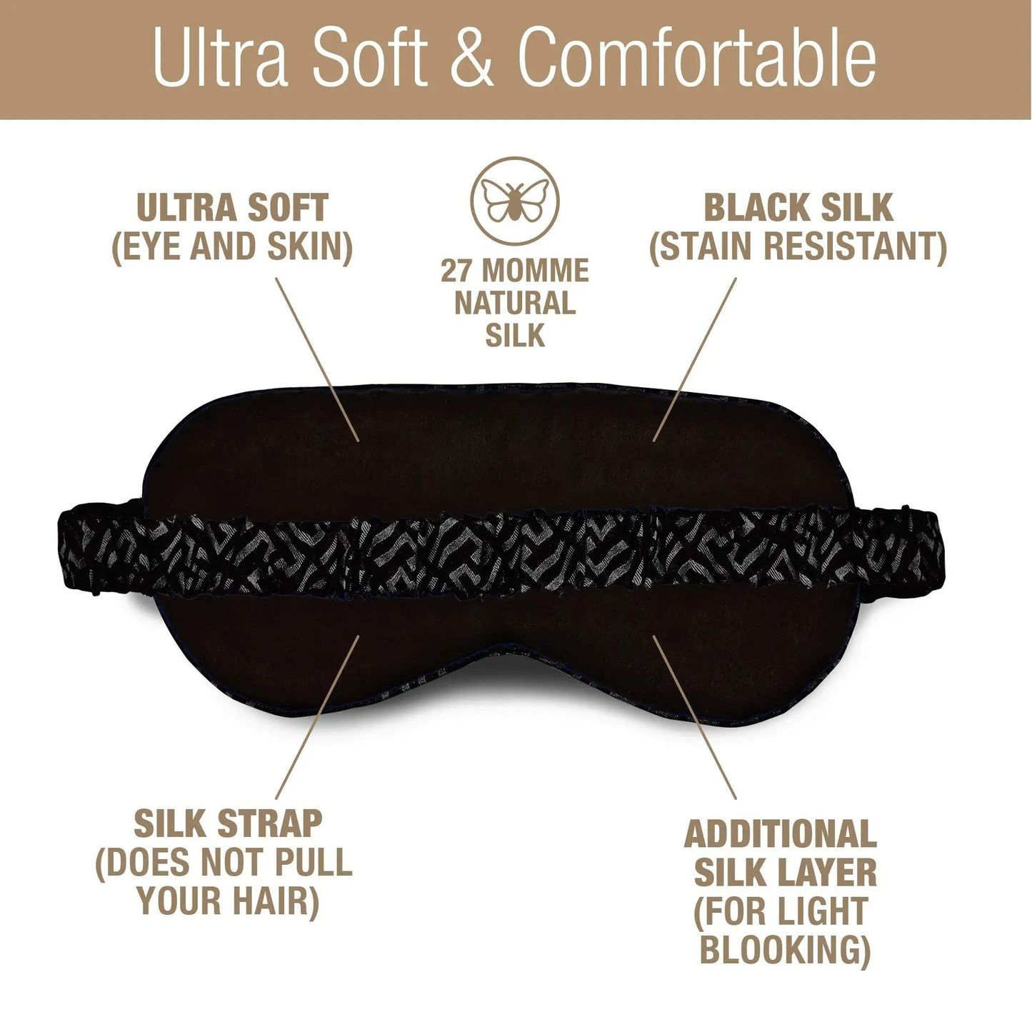 Luxury Silk Sleep Mask in Black Tara Sartoria