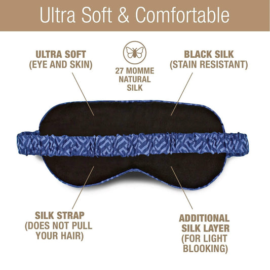 Luxury Silk Sleep Mask in Blue Tara Sartoria