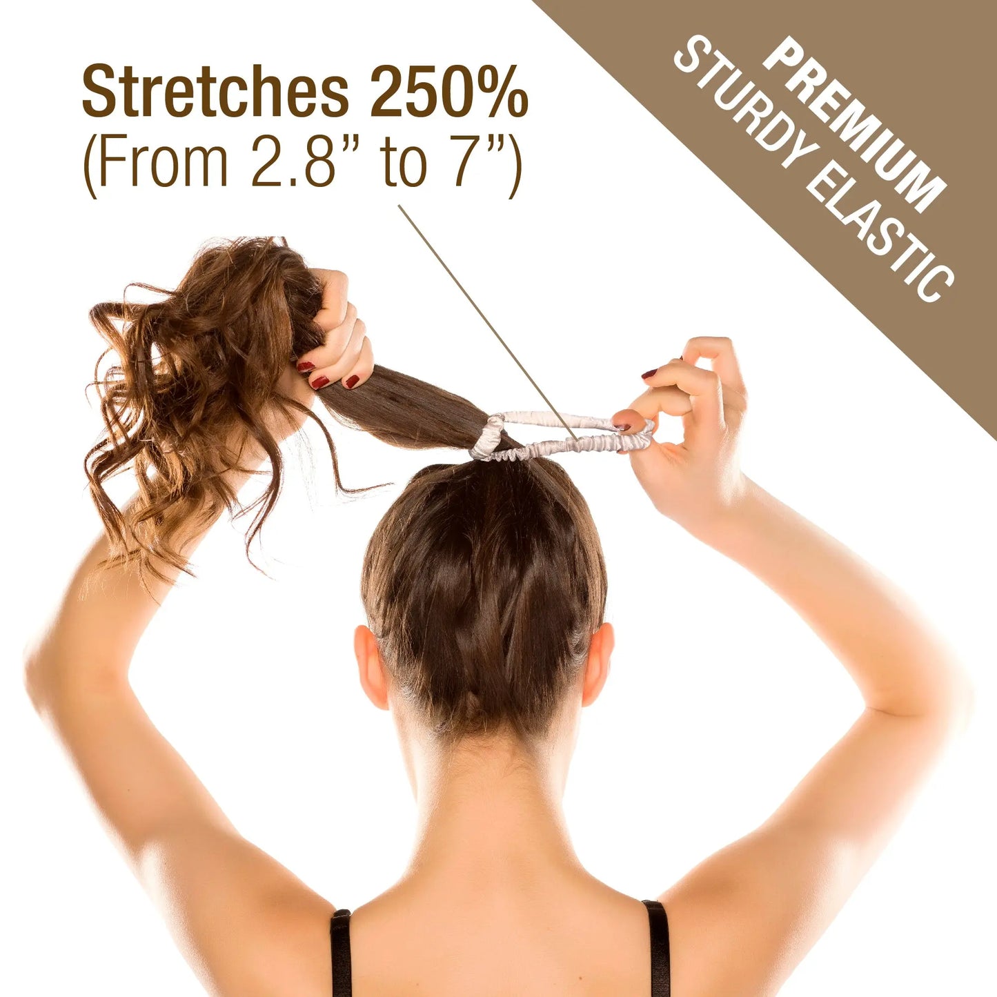 Skinny Silk Scrunchies For Hair, 6 Pieces (Onyx Black, Nude Beige, Vintage Pink) Tara Sartoria