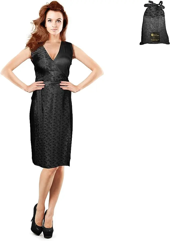 Luxury Artisan Silk Dress for Women Elegant in Onyx Rose