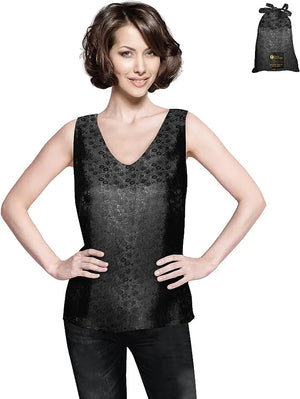 Luxury Artisan Pure Silk Jacquard V-Neck Tank Top