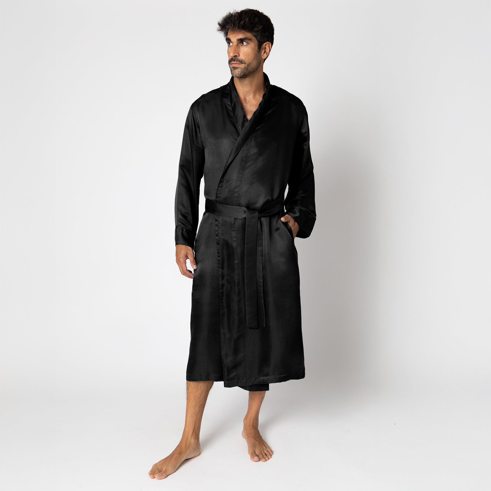 mens silk dressing robe Luxury Artisan Silk Robes For Men, Washable Natural Mulberry Silk