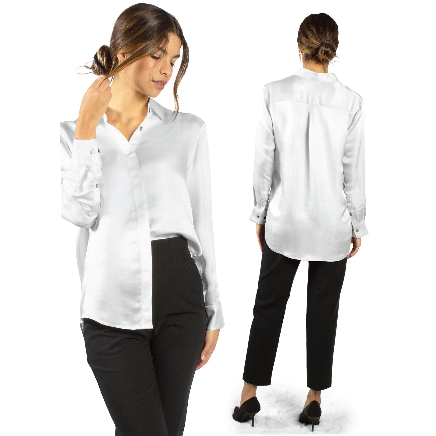 Luxury Artisan Silk Blouse for Women, Button Down Shirt, Washable Natural Mulberry Silk