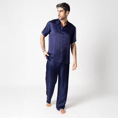 Artisan Silk Pajamas Short Sleeve Long Pants, Washable