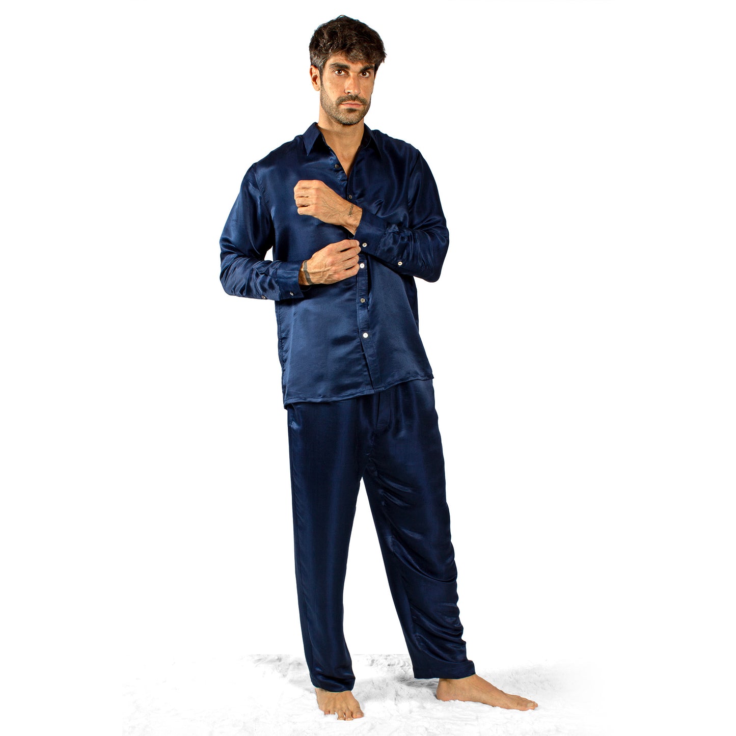 Luxury Artisan Silk Robe And Pajama Set For Men, Washable Natural Mulberry Silk