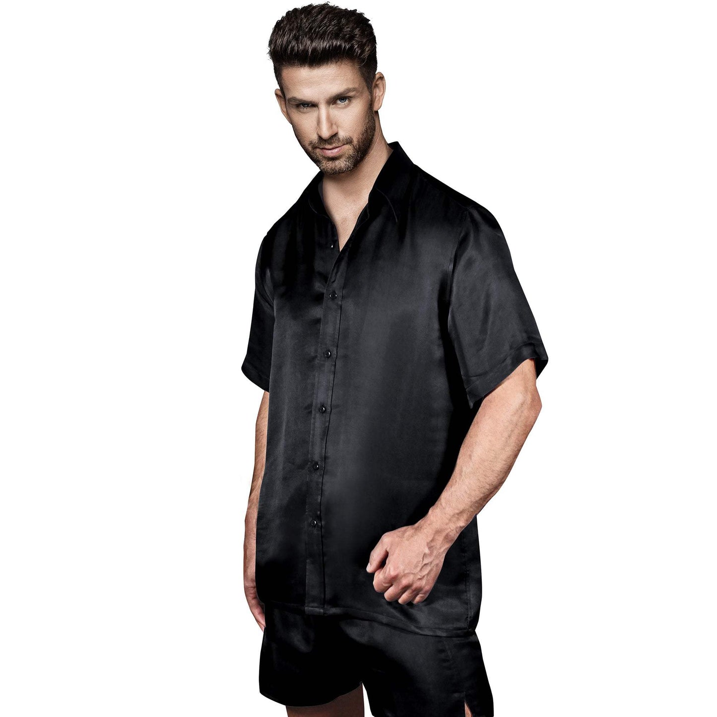 Luxury Artisan Silk Pajamas For Men Short, Washable Mulberry Silk