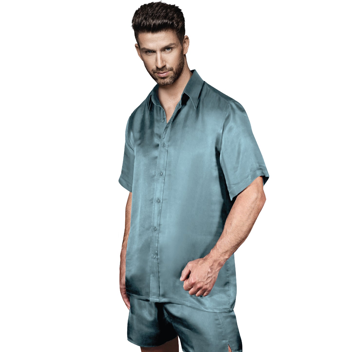 Luxury Artisan Silk Pajamas For Men Short, Washable Mulberry Silk