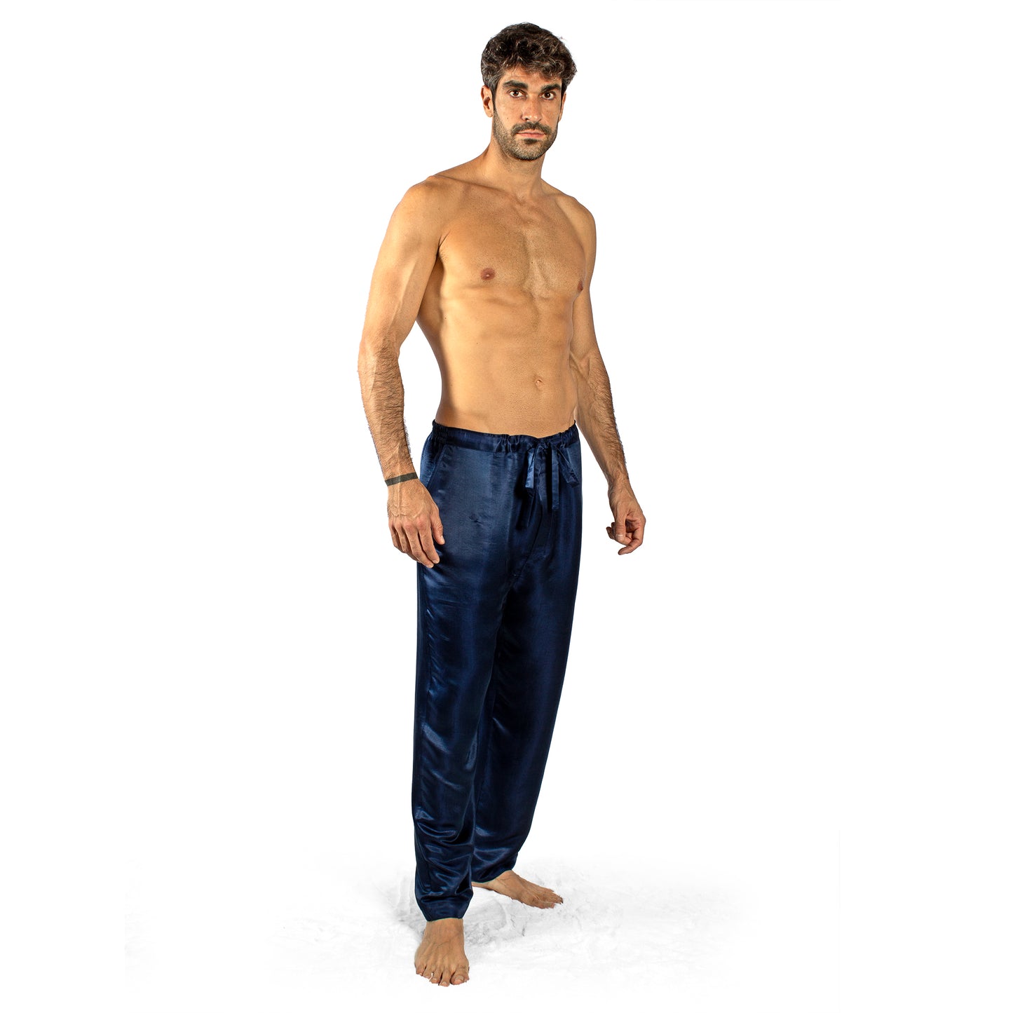 Luxury Artisan Mens Silk Pajama Pants, Washable Natural Mulberry Silk