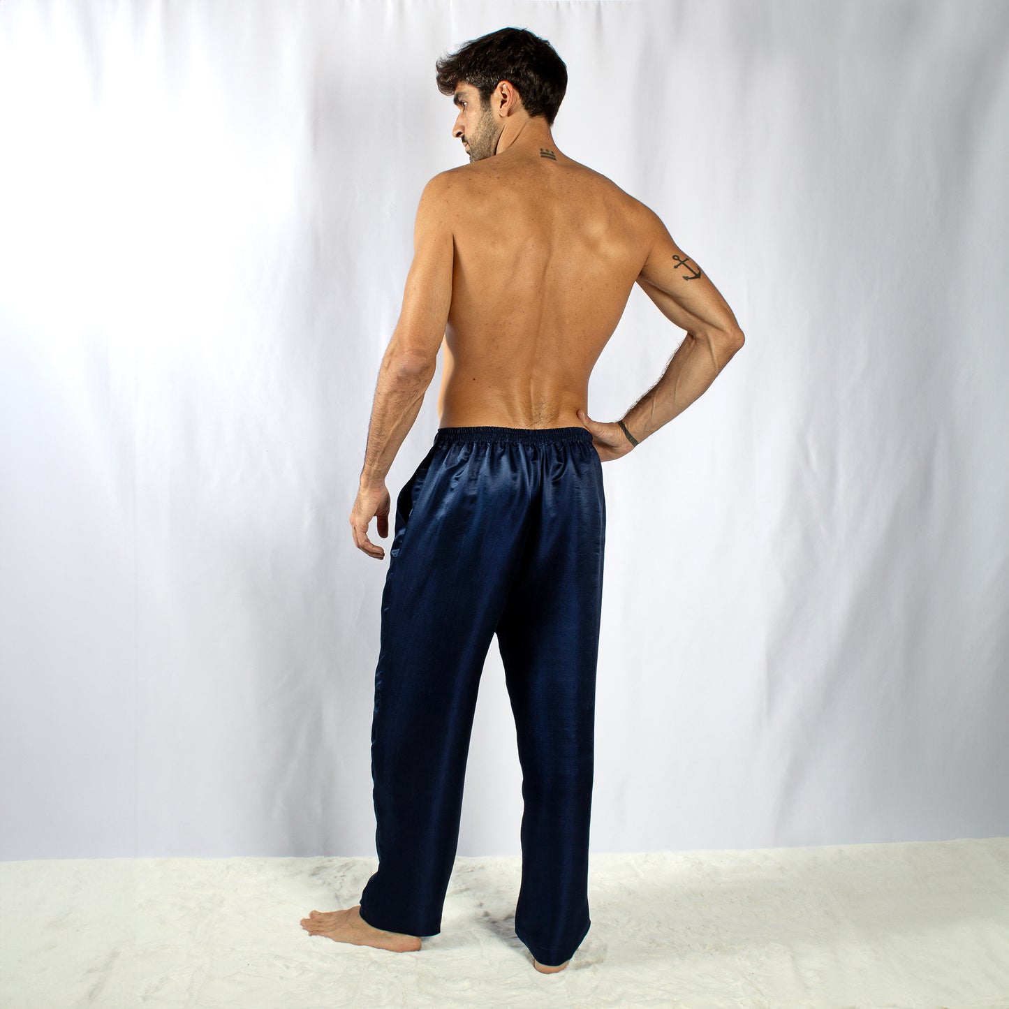Luxury Artisan Mens Silk Pajama Pants, Washable Natural Mulberry Silk