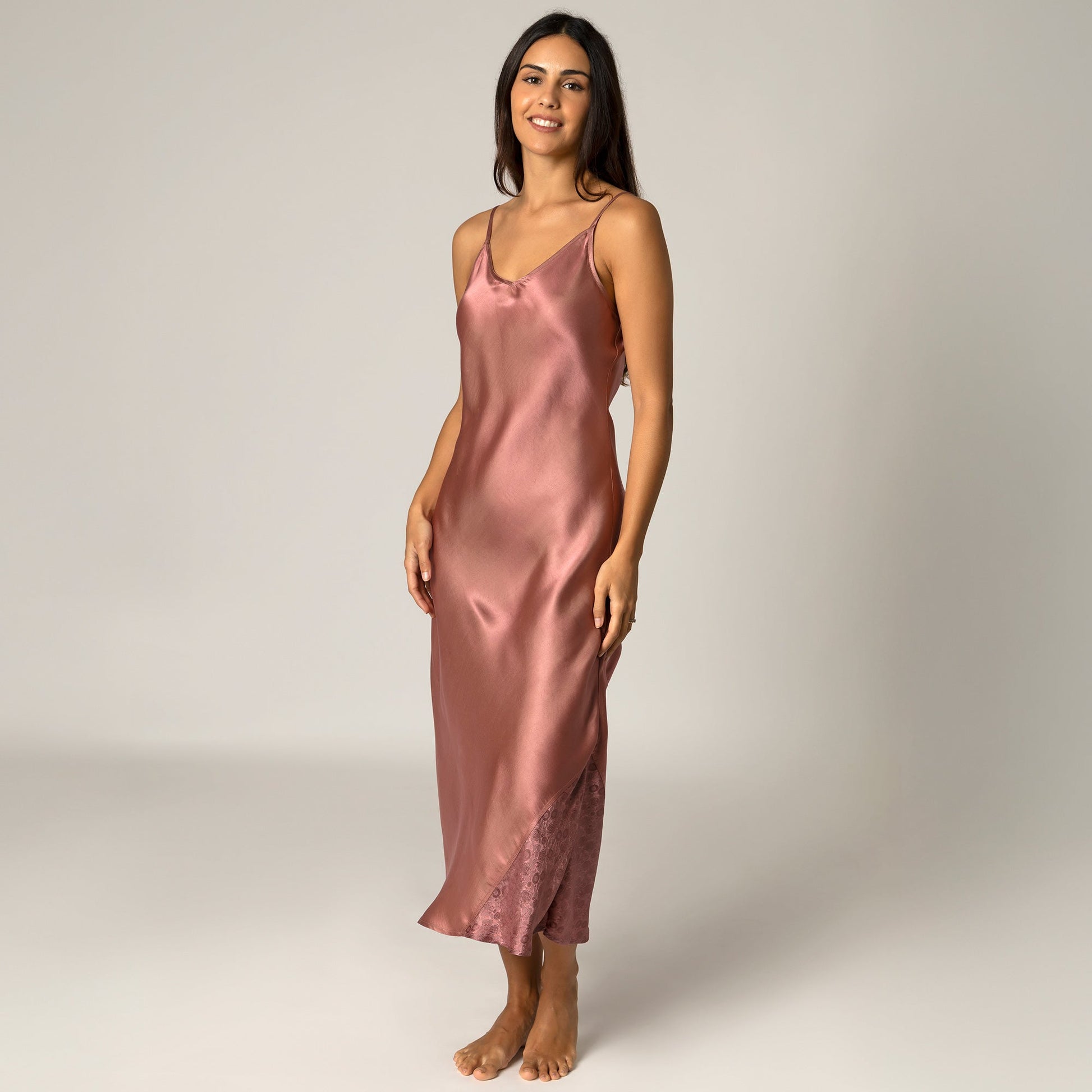slip dress silk nightwear Premium Long Silk Nightgown For Women