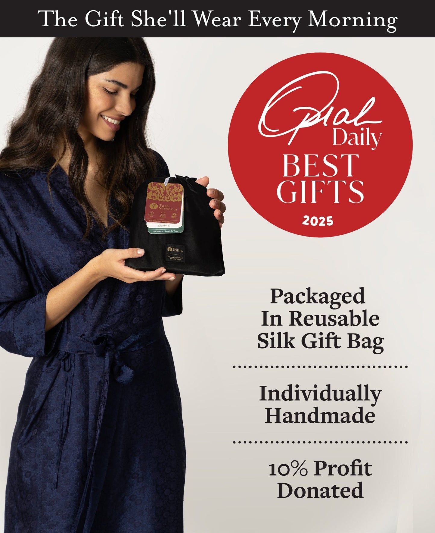 Artisan Short Silk Robe And Nightgown Set, Washable - Tara Sartoria