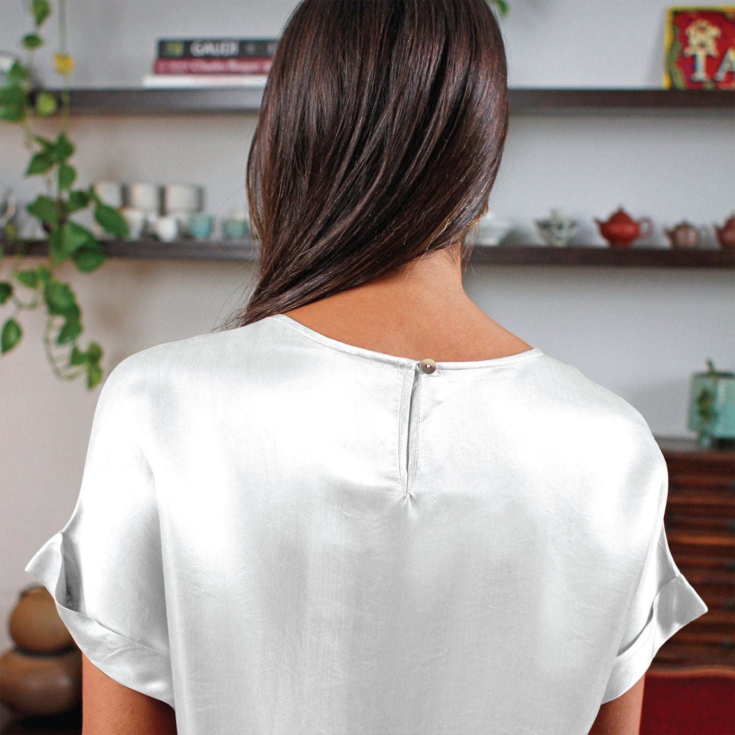 Artisan Silk Blouse, Cap Sleeves, Washable - Tara Sartoria