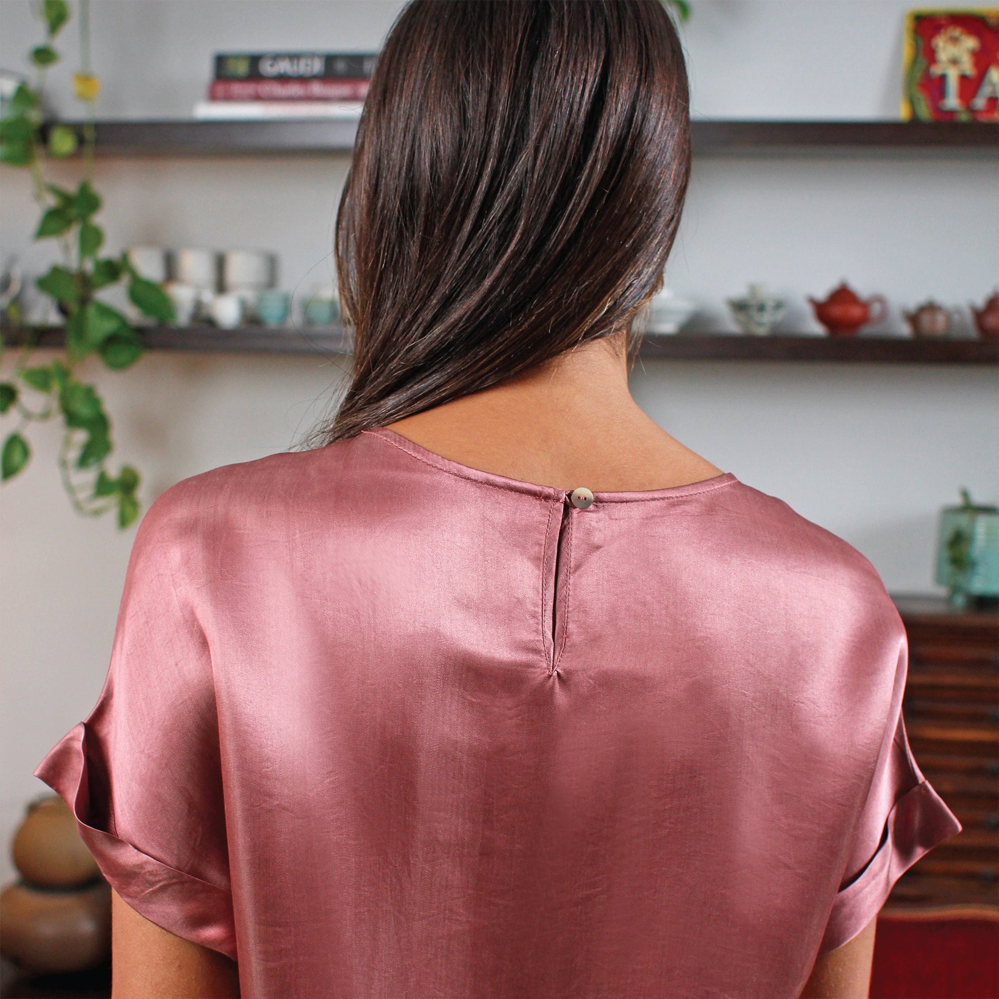 Artisan Silk Blouse, Cap Sleeves, Washable - Tara Sartoria