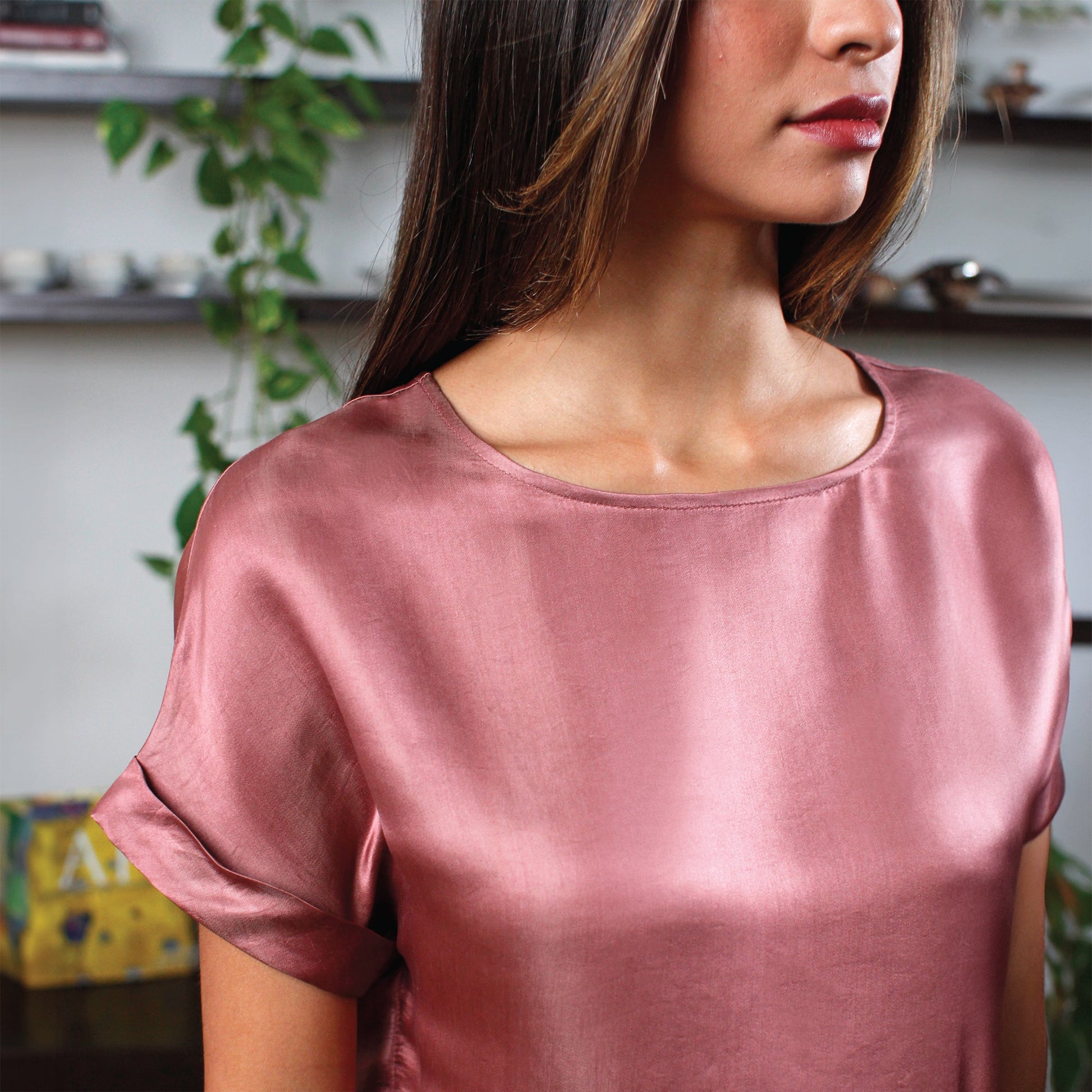 Artisan Silk Blouse, Cap Sleeves, Washable - Tara Sartoria