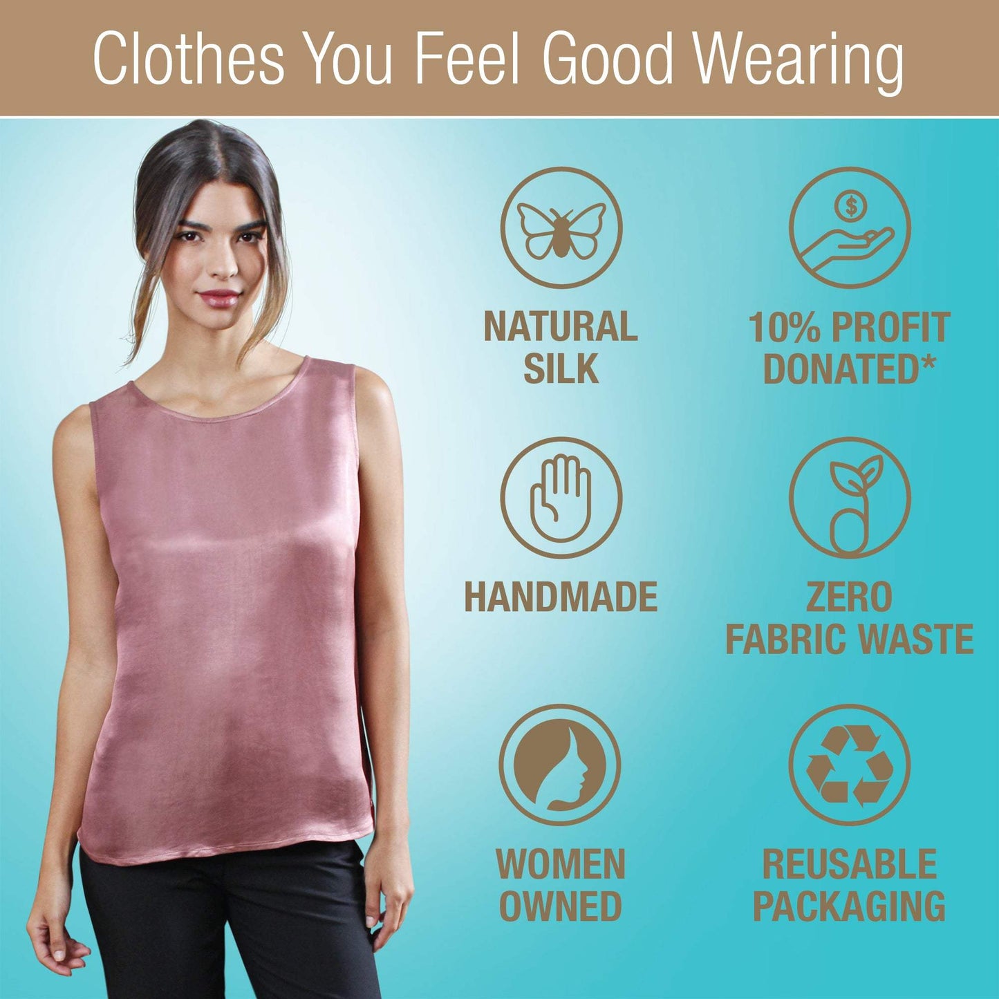 Artisan Silk Blouse, Tank Top Round Neck, Washable - Tara Sartoria