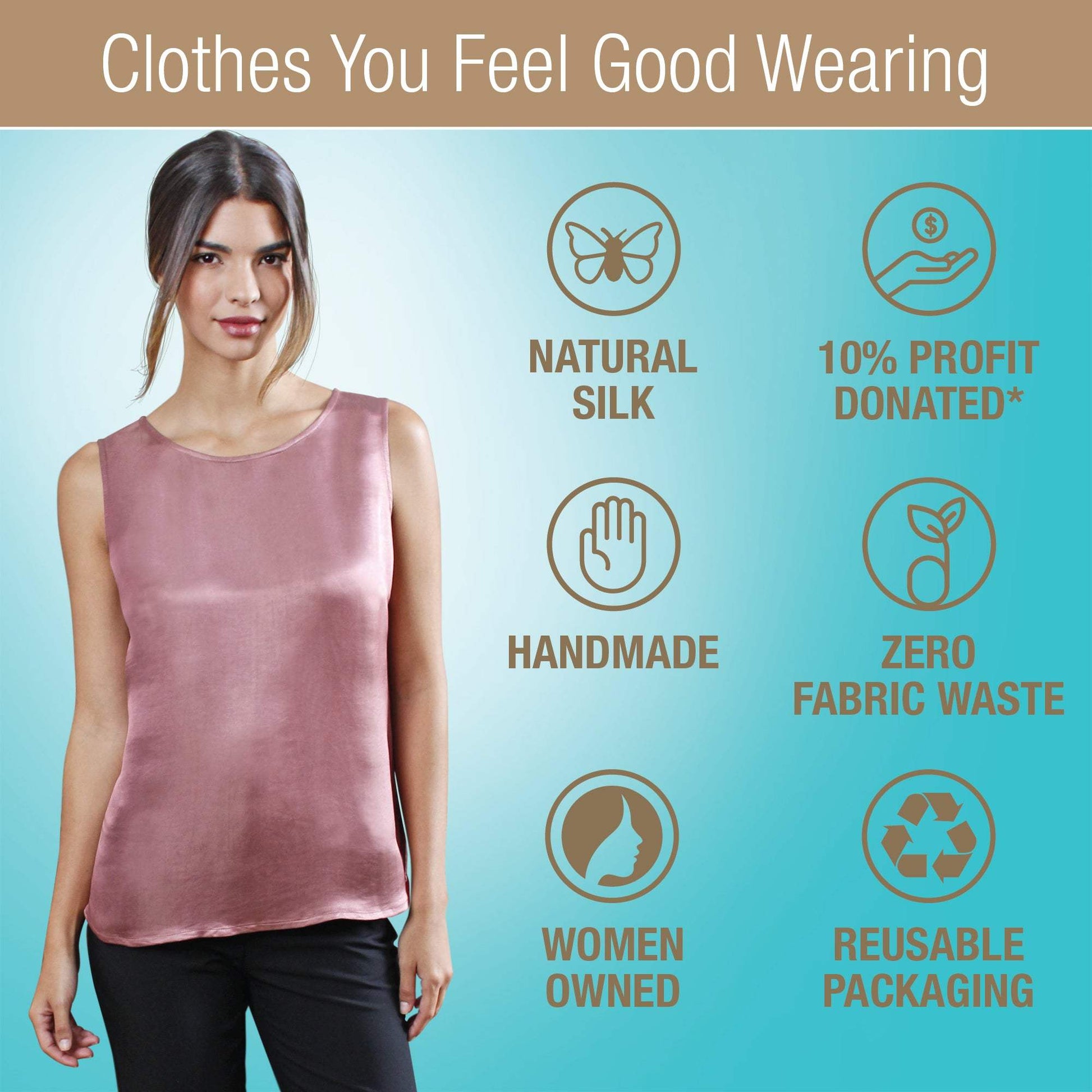 Artisan Silk Blouse, Tank Top Round Neck, Washable - Tara Sartoria