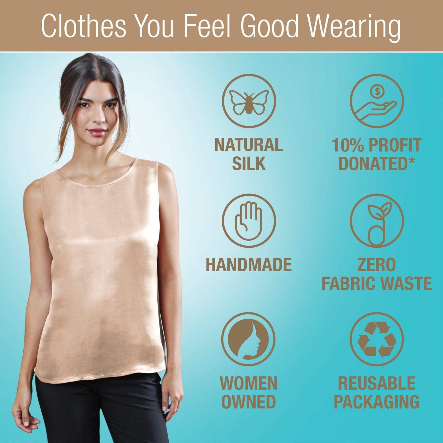 Artisan Silk Blouse, Tank Top Round Neck, Washable - Tara Sartoria