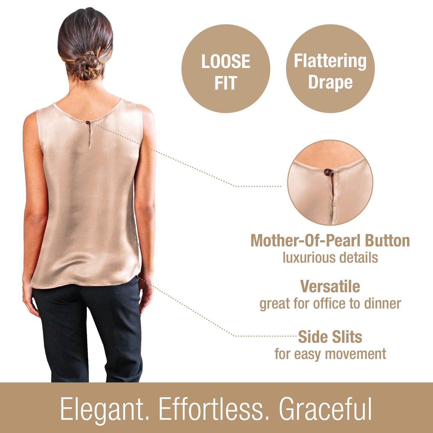 Artisan Silk Blouse, Tank Top Round Neck, Washable - Tara Sartoria