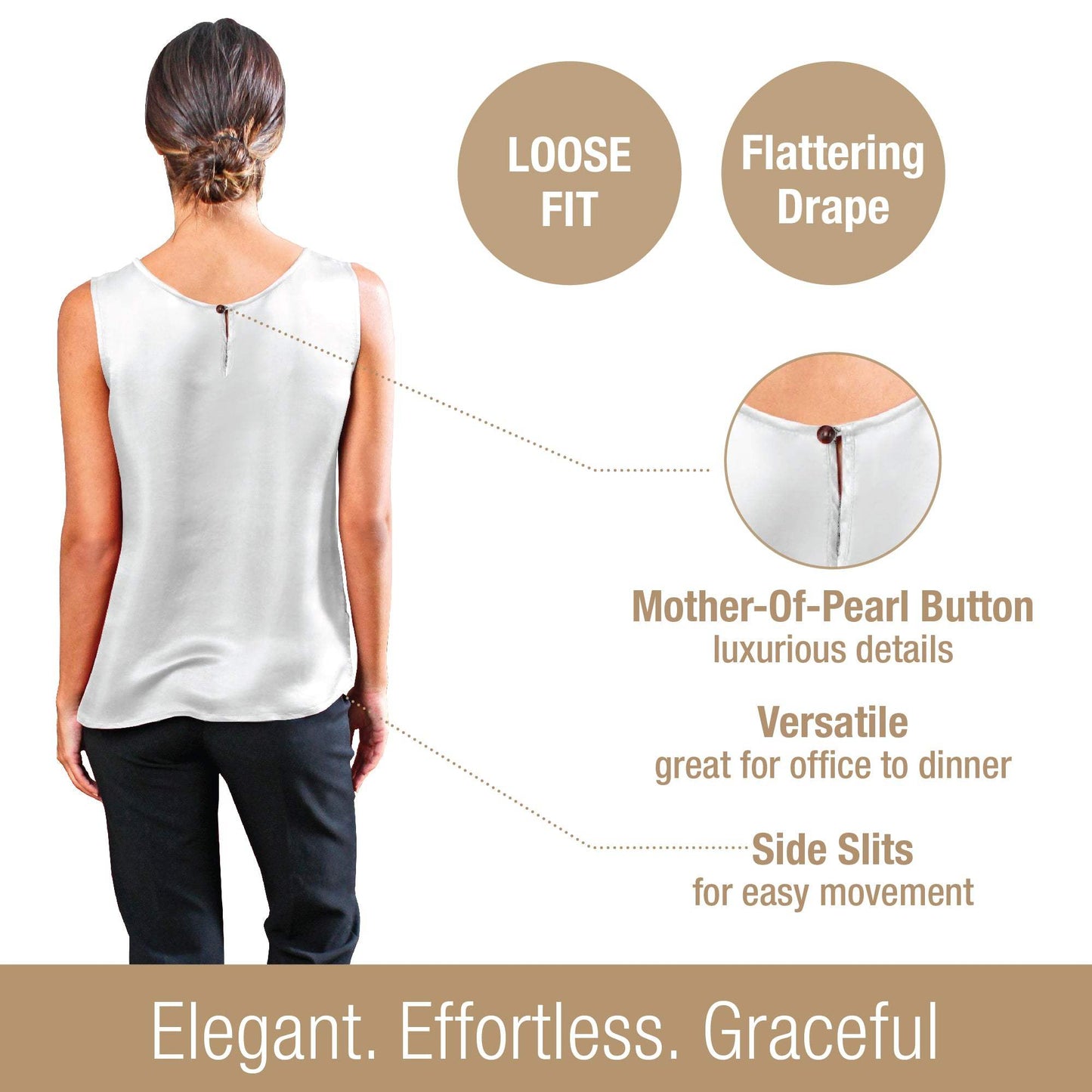 Artisan Silk Blouse, Tank Top Round Neck, Washable - Tara Sartoria