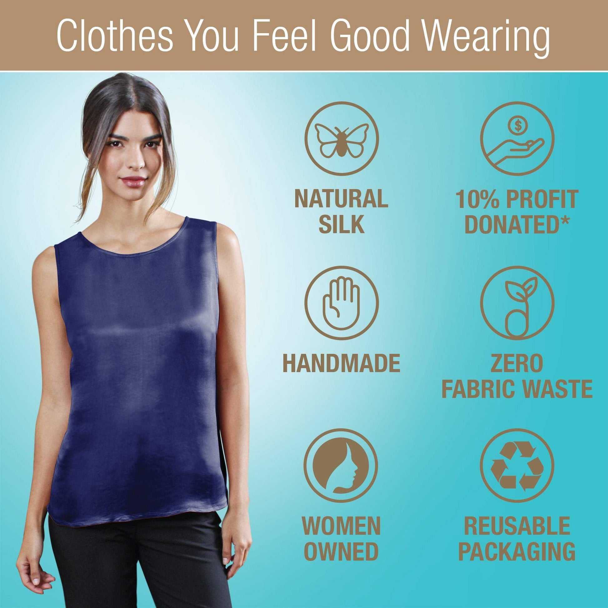 Artisan Silk Blouse, Tank Top Round Neck, Washable - Tara Sartoria