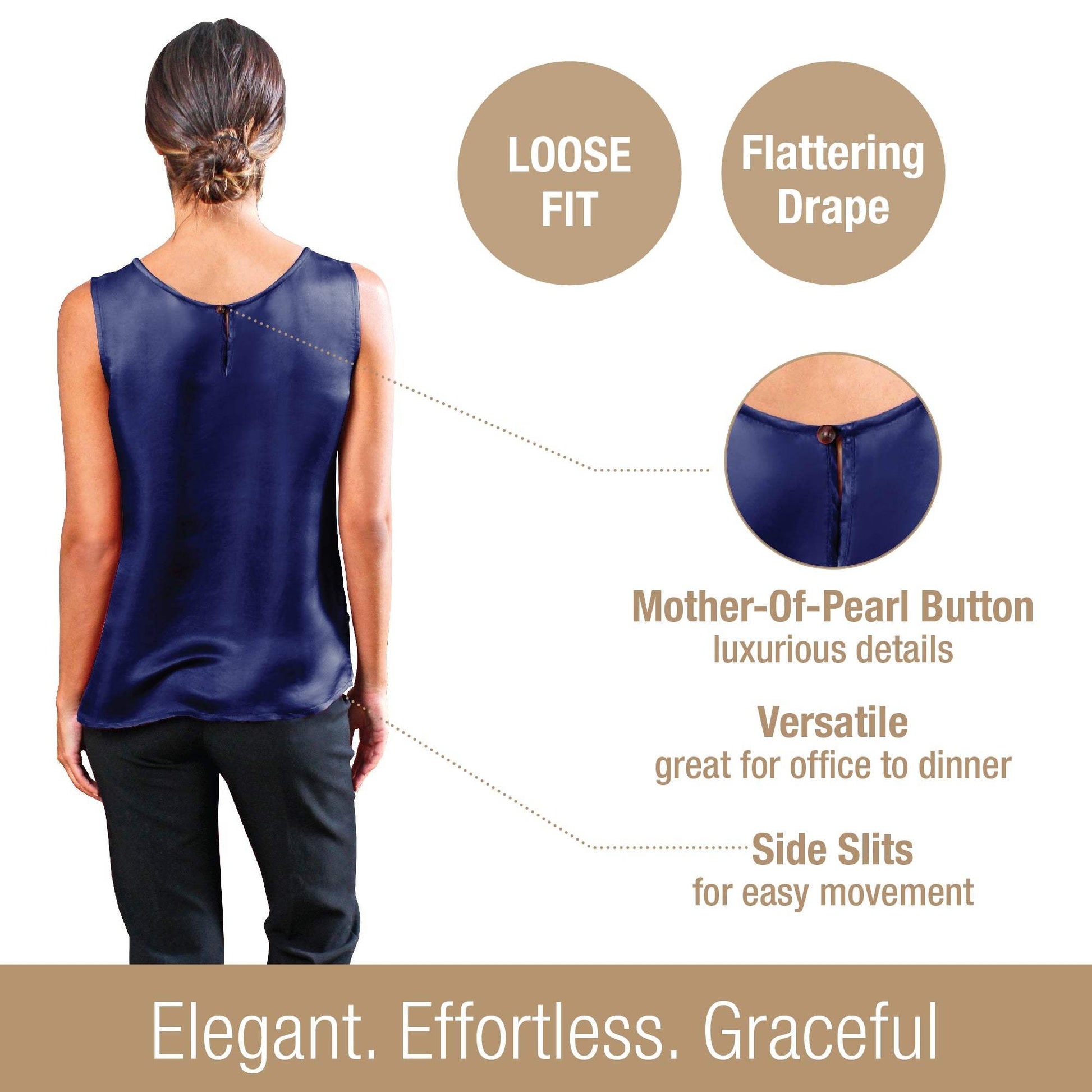 Artisan Silk Blouse, Tank Top Round Neck, Washable - Tara Sartoria