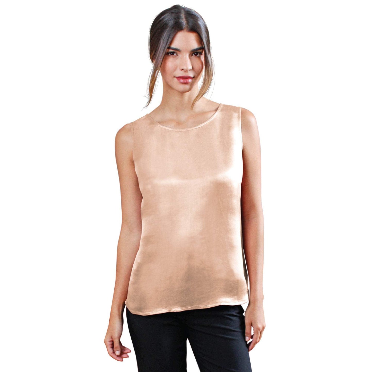 Artisan Silk Blouse, Tank Top Round Neck, Washable - Tara Sartoria