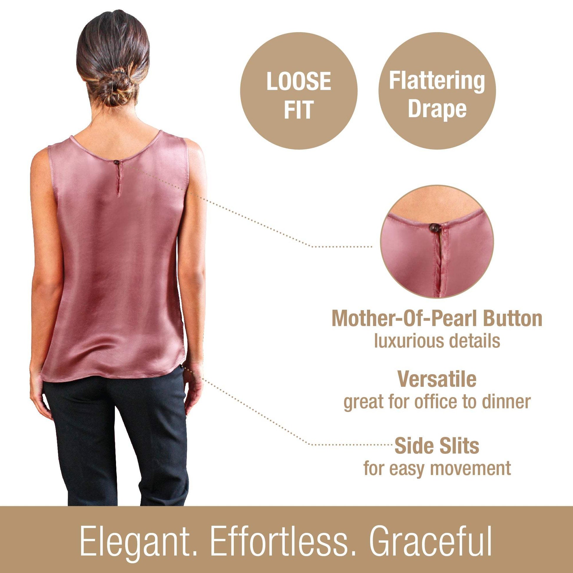 Artisan Silk Blouse, Tank Top Round Neck, Washable - Tara Sartoria