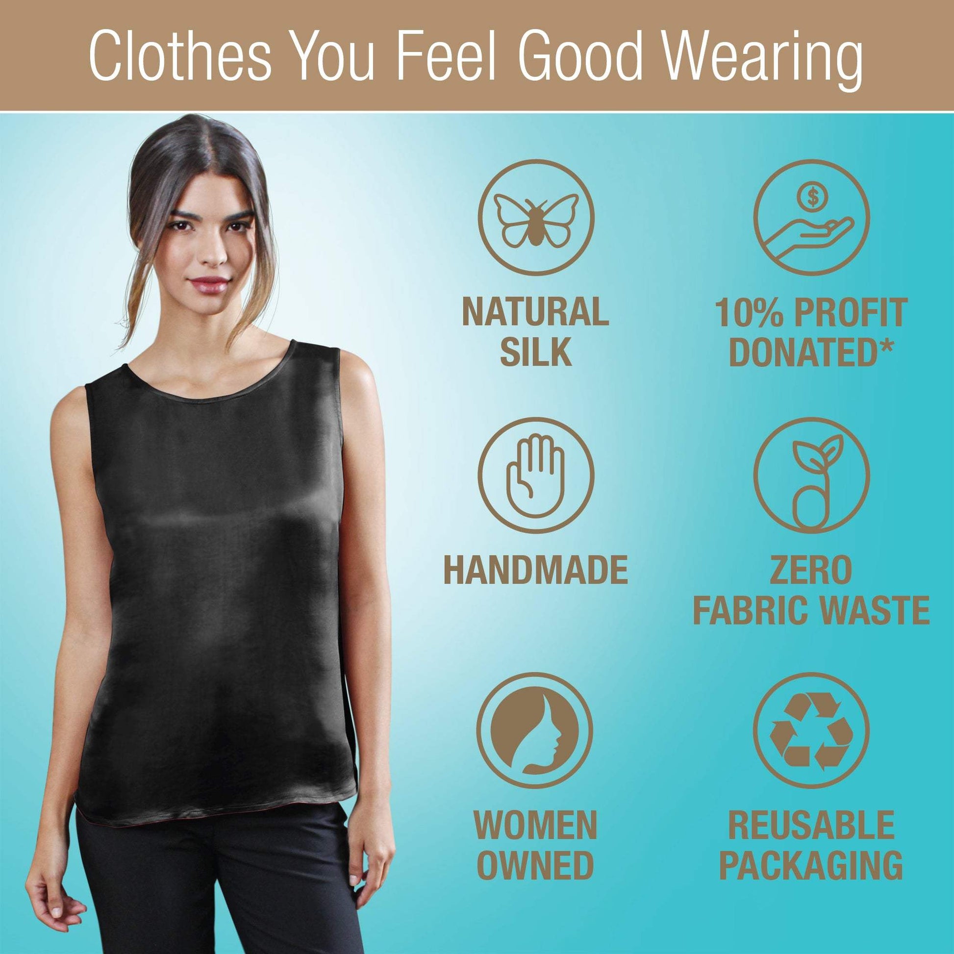 Artisan Silk Blouse, Tank Top Round Neck, Washable - Tara Sartoria