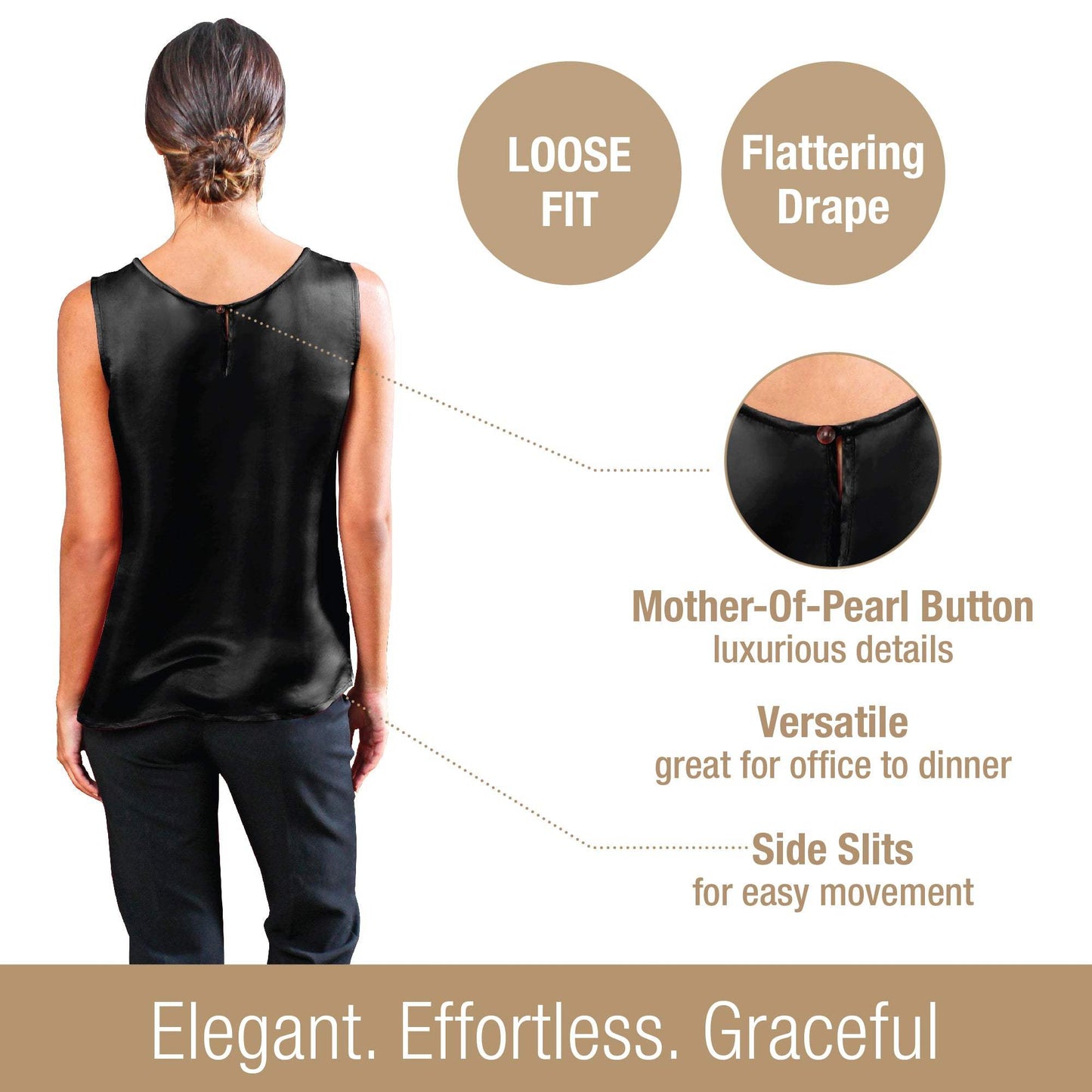 Artisan Silk Blouse, Tank Top Round Neck, Washable - Tara Sartoria