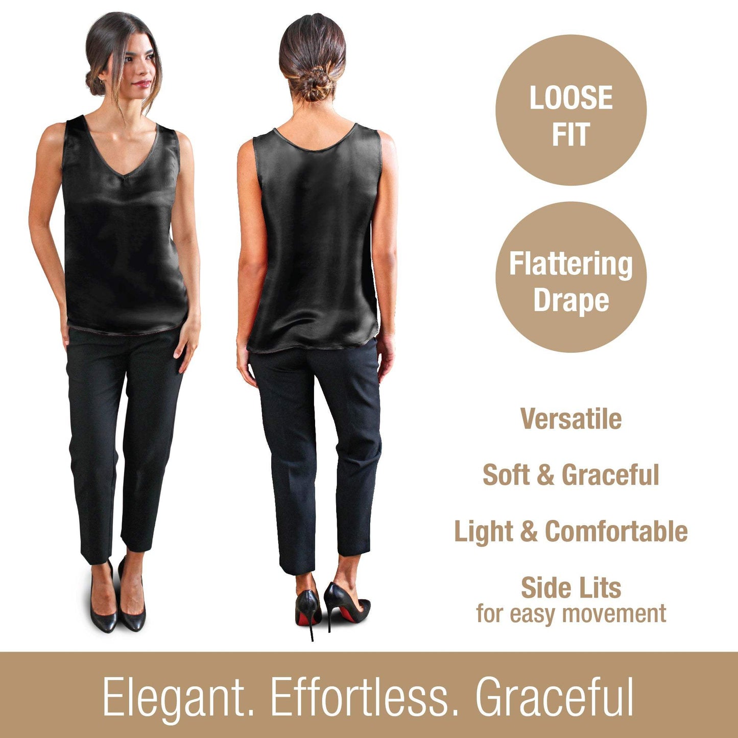 Artisan Silk Blouse, Tank Top V Neck, Washable - Tara Sartoria