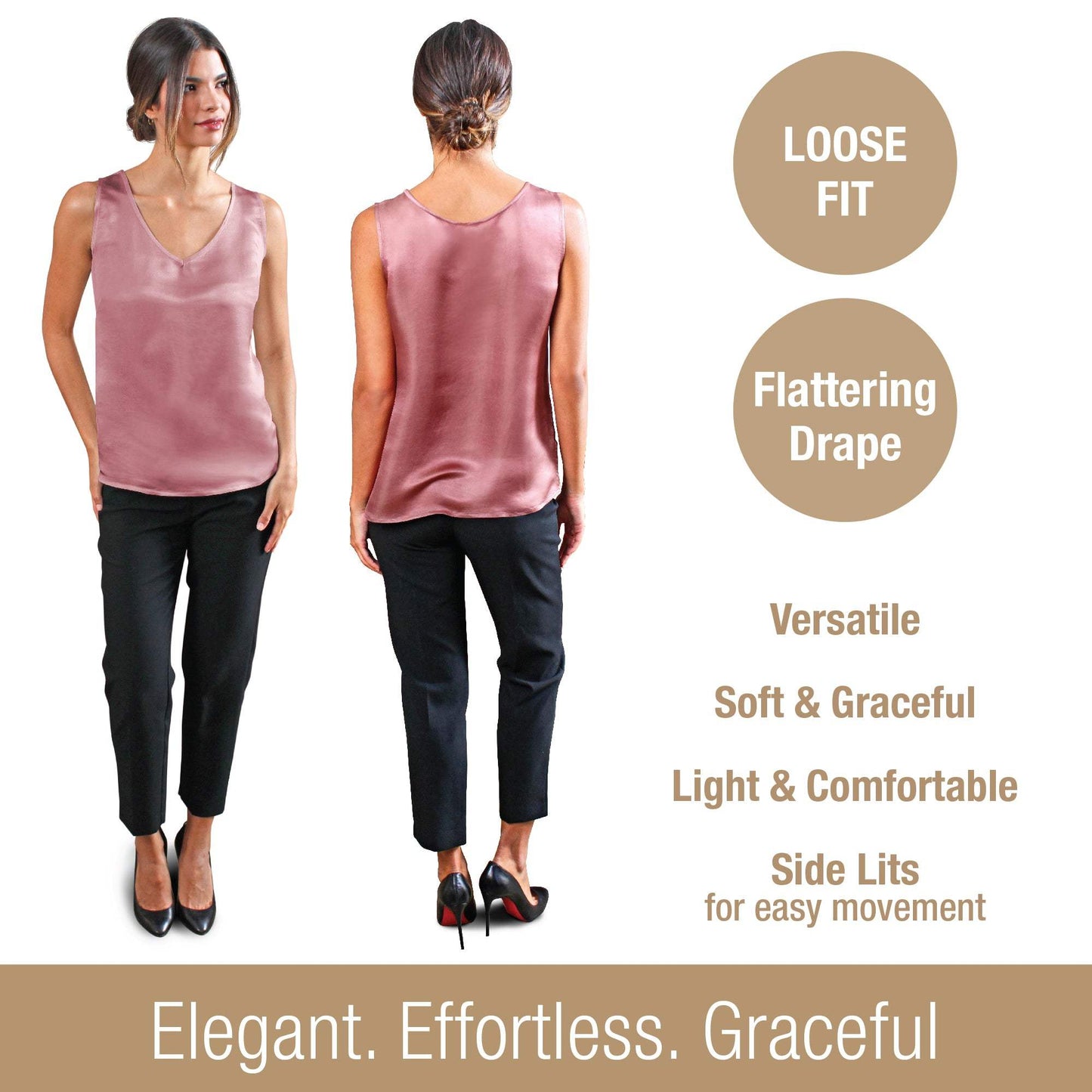 Artisan Silk Blouse, Tank Top V Neck, Washable - Tara Sartoria