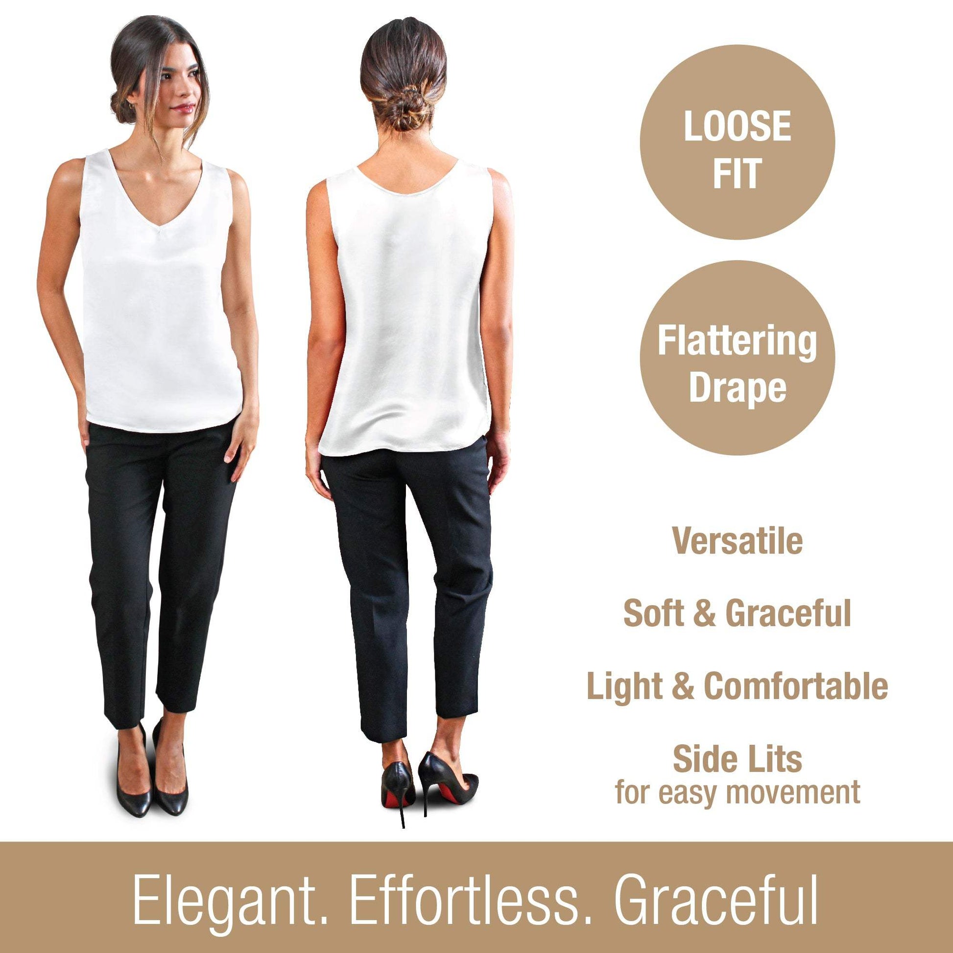 Artisan Silk Blouse, Tank Top V Neck, Washable - Tara Sartoria