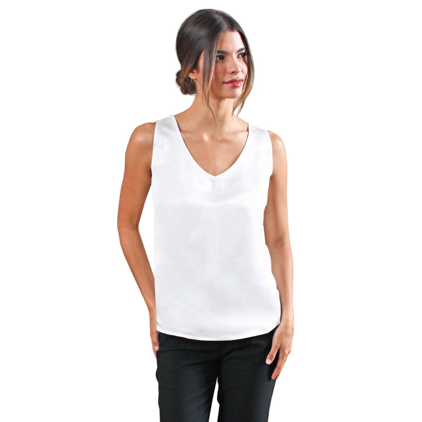Artisan Silk Blouse, Tank Top V Neck, Washable - Tara Sartoria