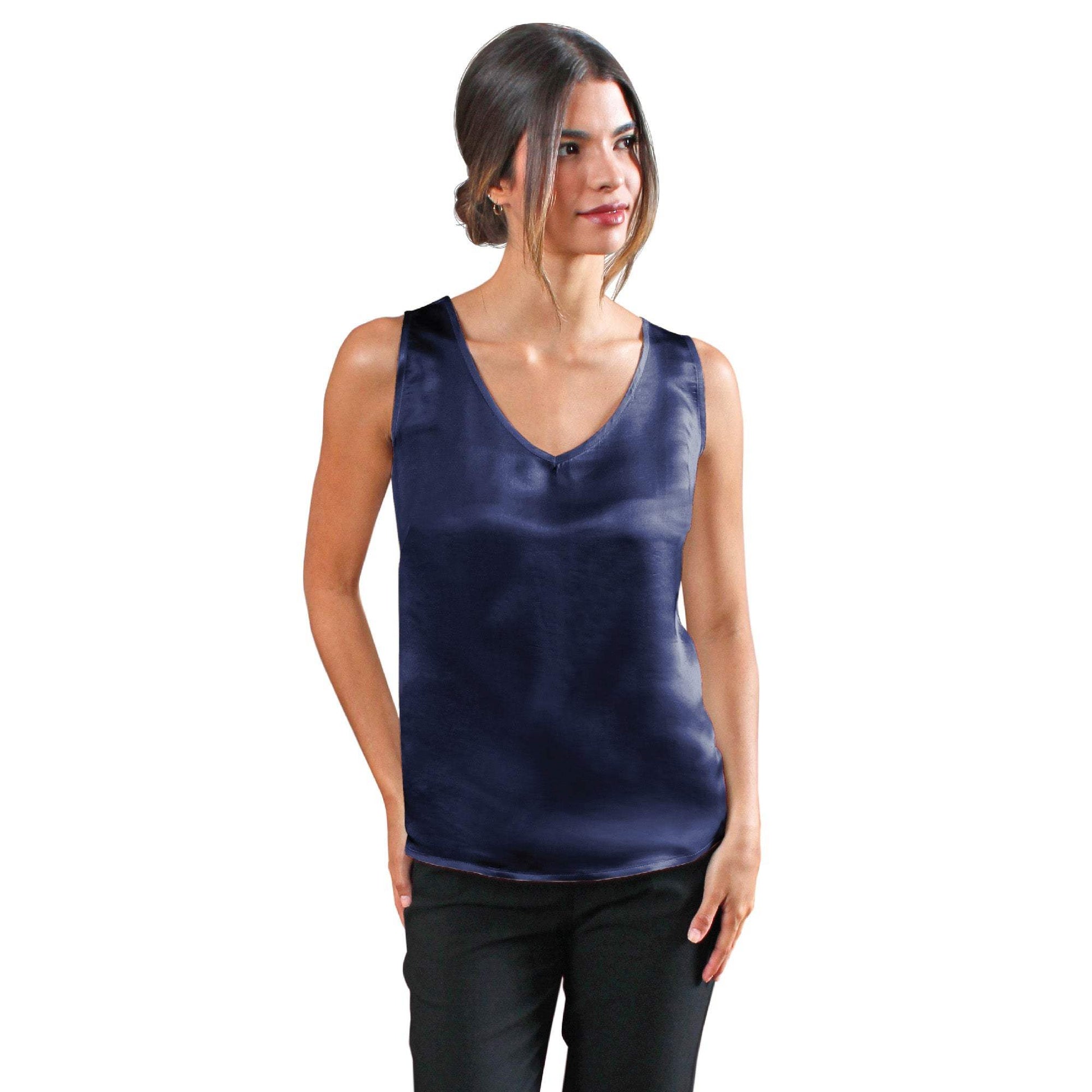 Artisan Silk Blouse, Tank Top V Neck, Washable - Tara Sartoria