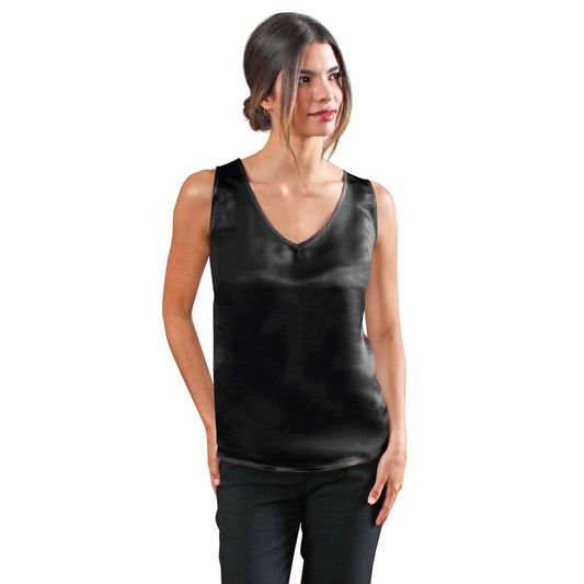 Artisan Silk Blouse, Tank Top V Neck, Washable - Tara Sartoria
