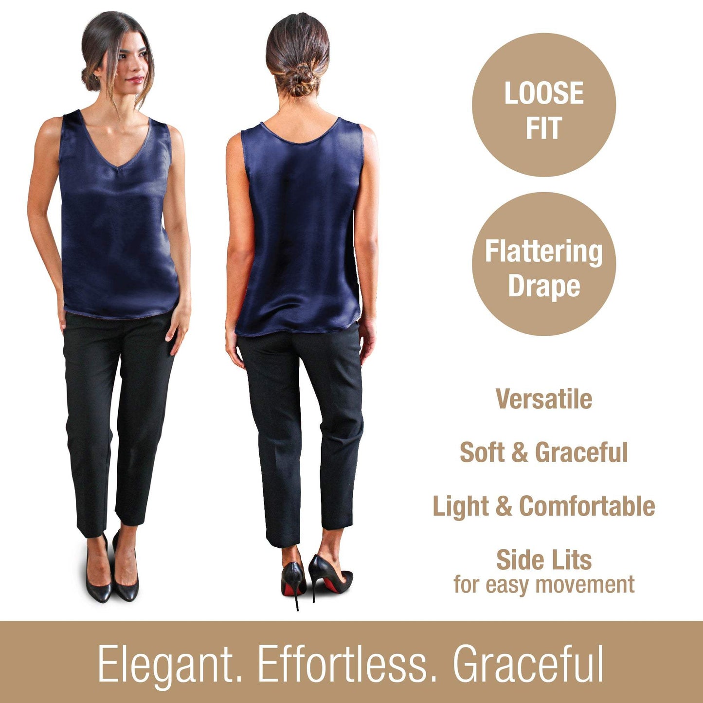 Artisan Silk Blouse, Tank Top V Neck, Washable - Tara Sartoria