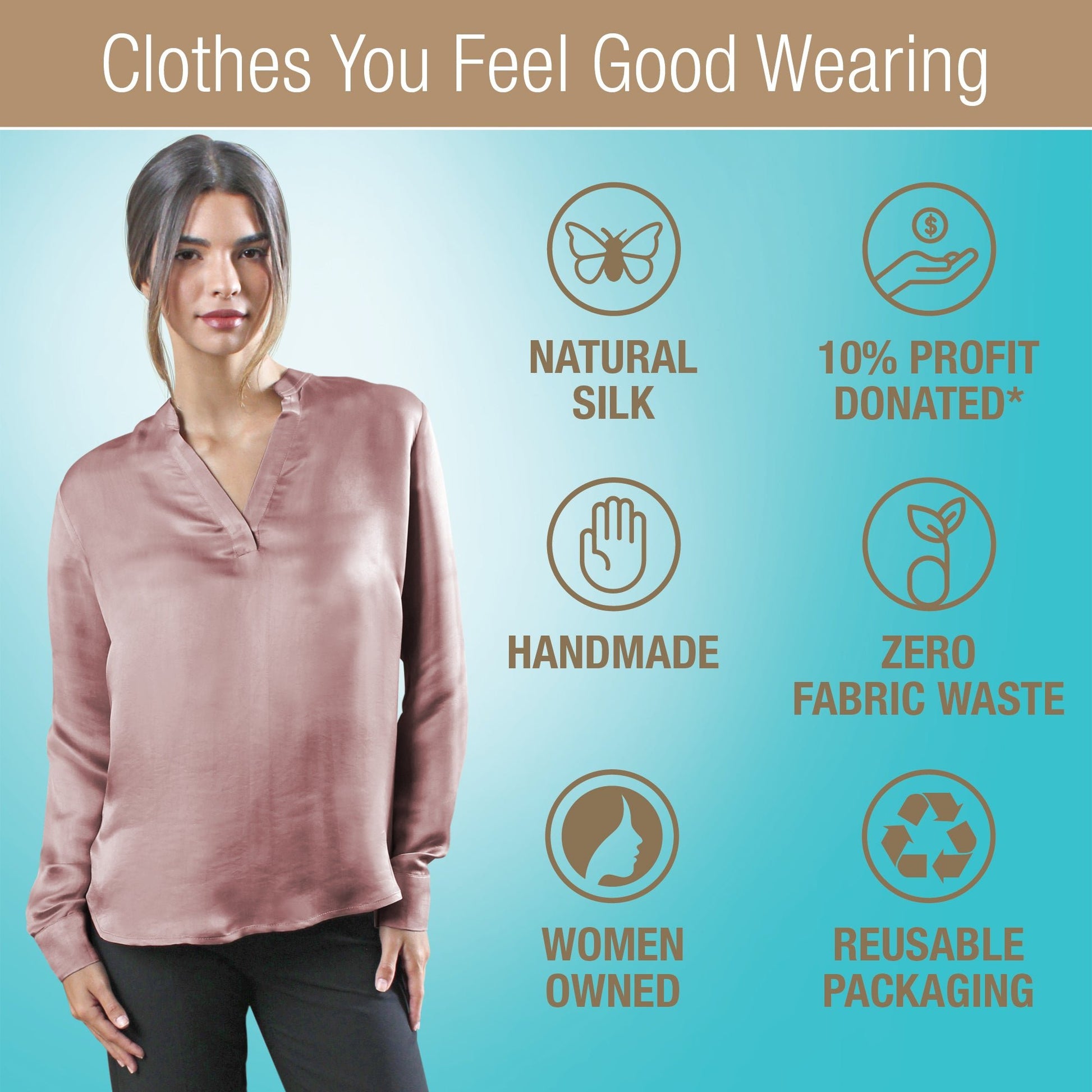 Artisan Silk Blouse, Tunic Long Sleeves, Washable - Tara Sartoria