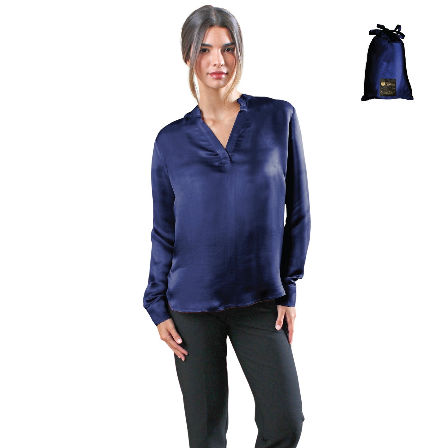 Artisan Silk Blouse, Tunic Long Sleeves, Washable - Tara Sartoria