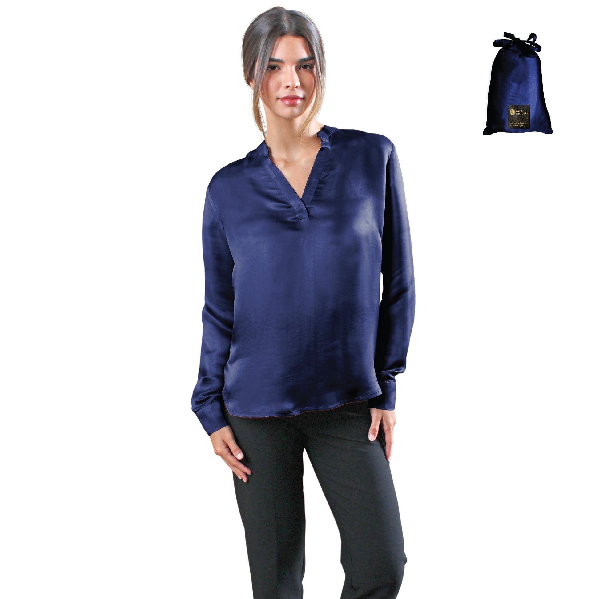 Artisan Silk Blouse, Tunic Long Sleeves, Washable - Tara Sartoria