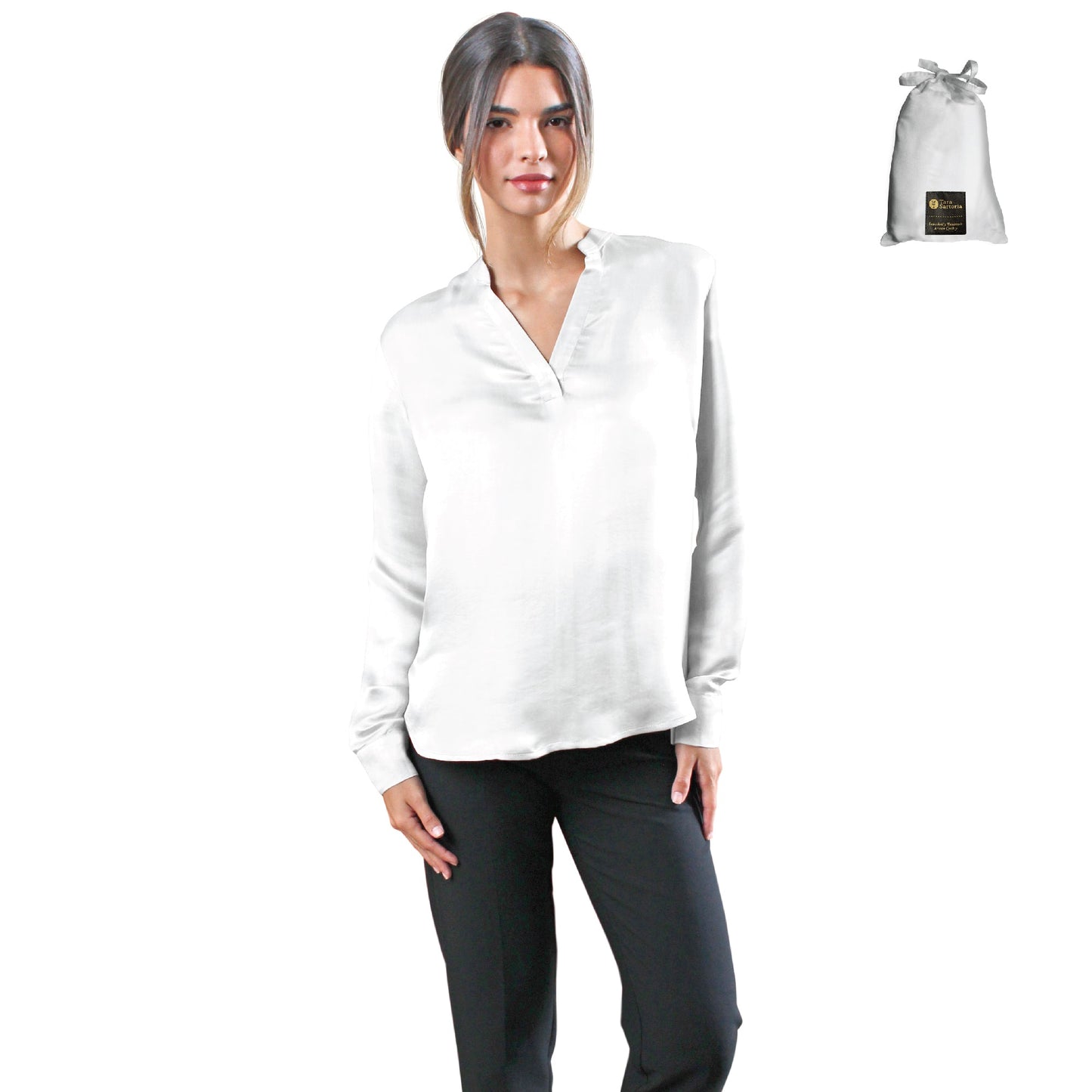 Artisan Silk Blouse, Tunic Long Sleeves, Washable - Tara Sartoria