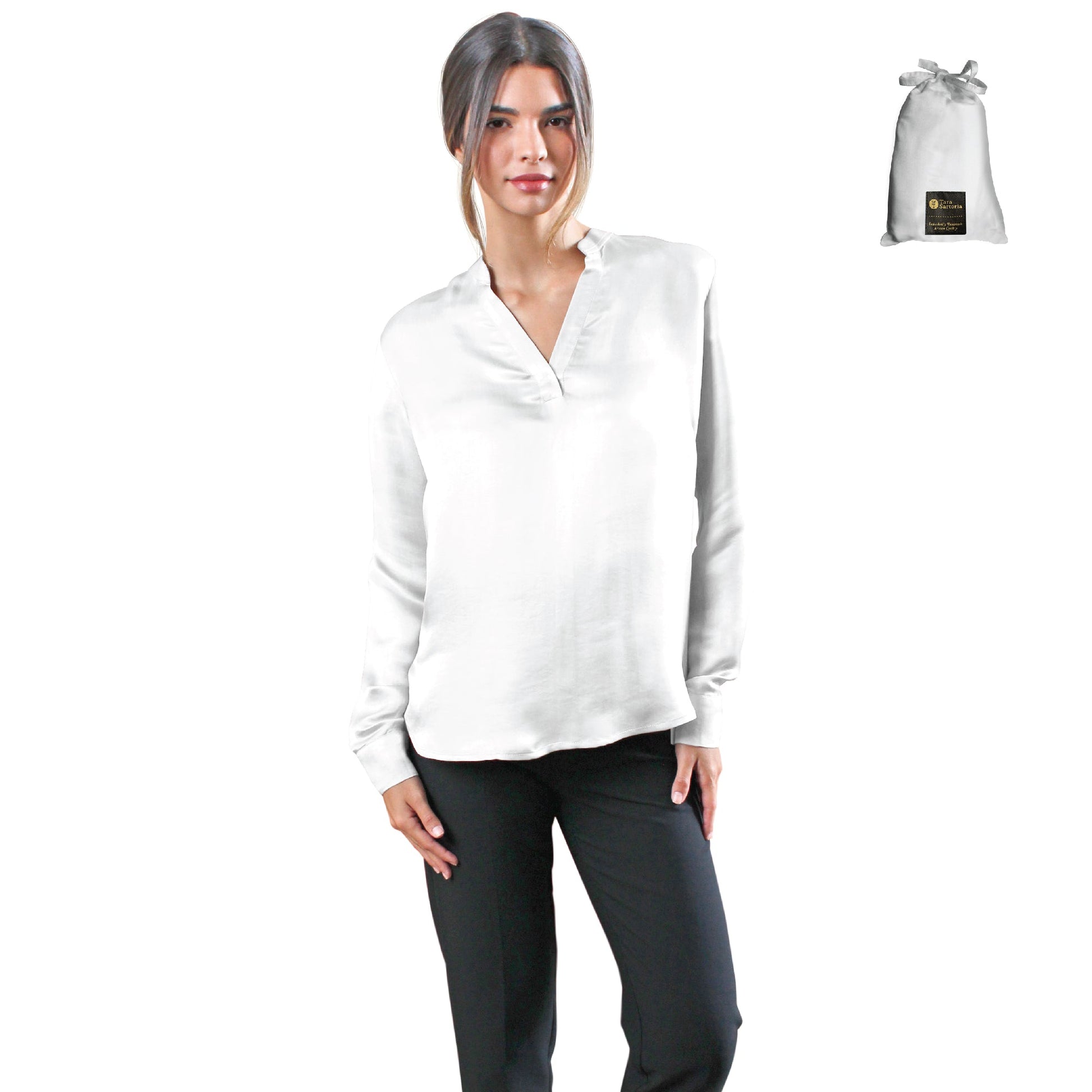 Artisan Silk Blouse, Tunic Long Sleeves, Washable - Tara Sartoria