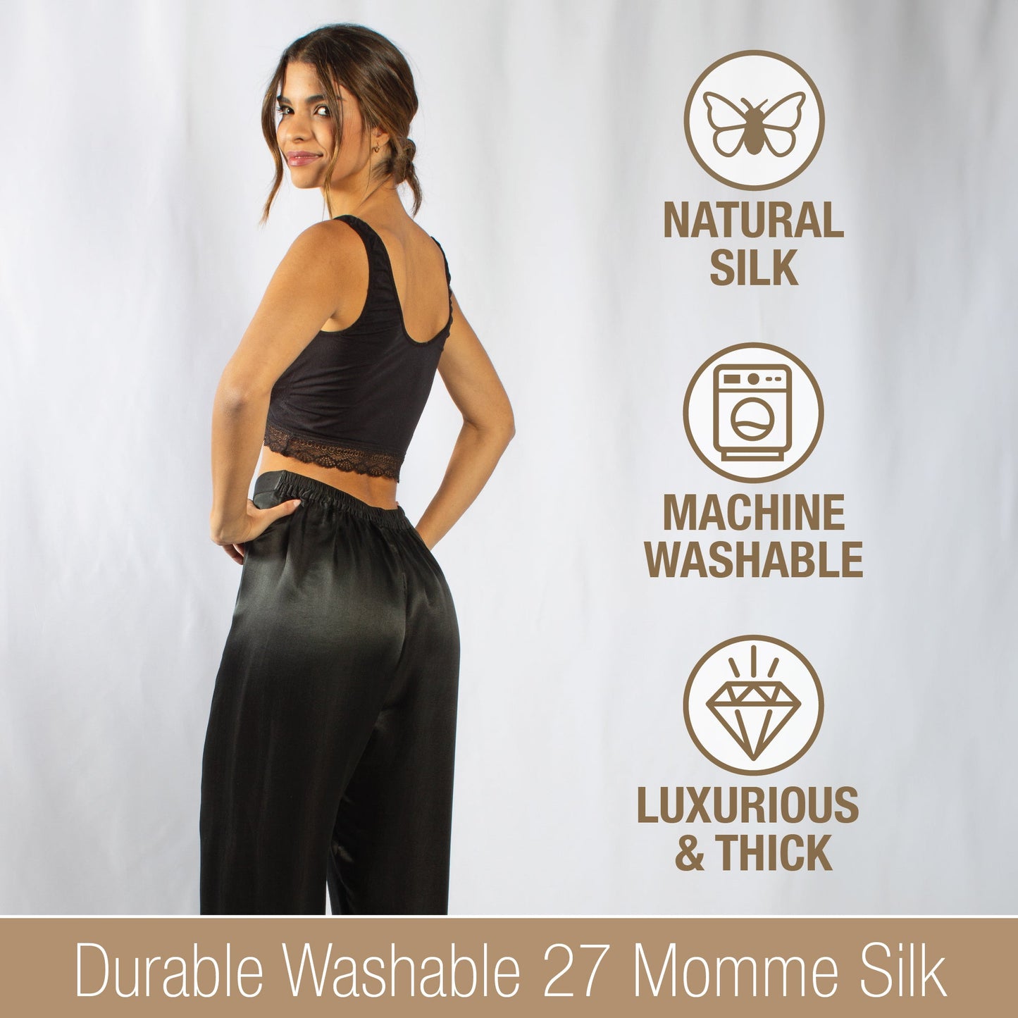 Artisan Silk Pajama Pants, Washable - Tara Sartoria