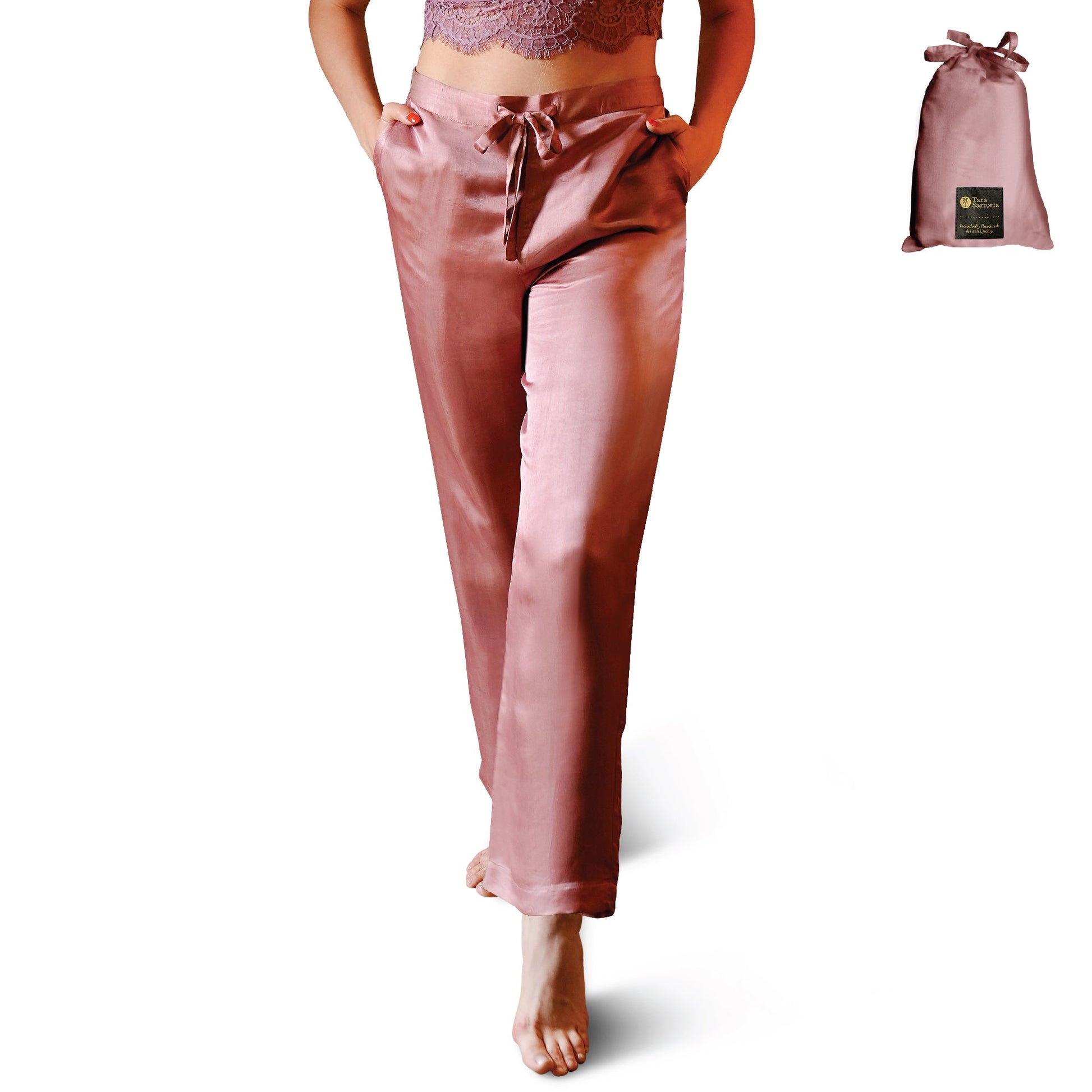 Artisan Silk Pajama Pants, Washable - Tara Sartoria