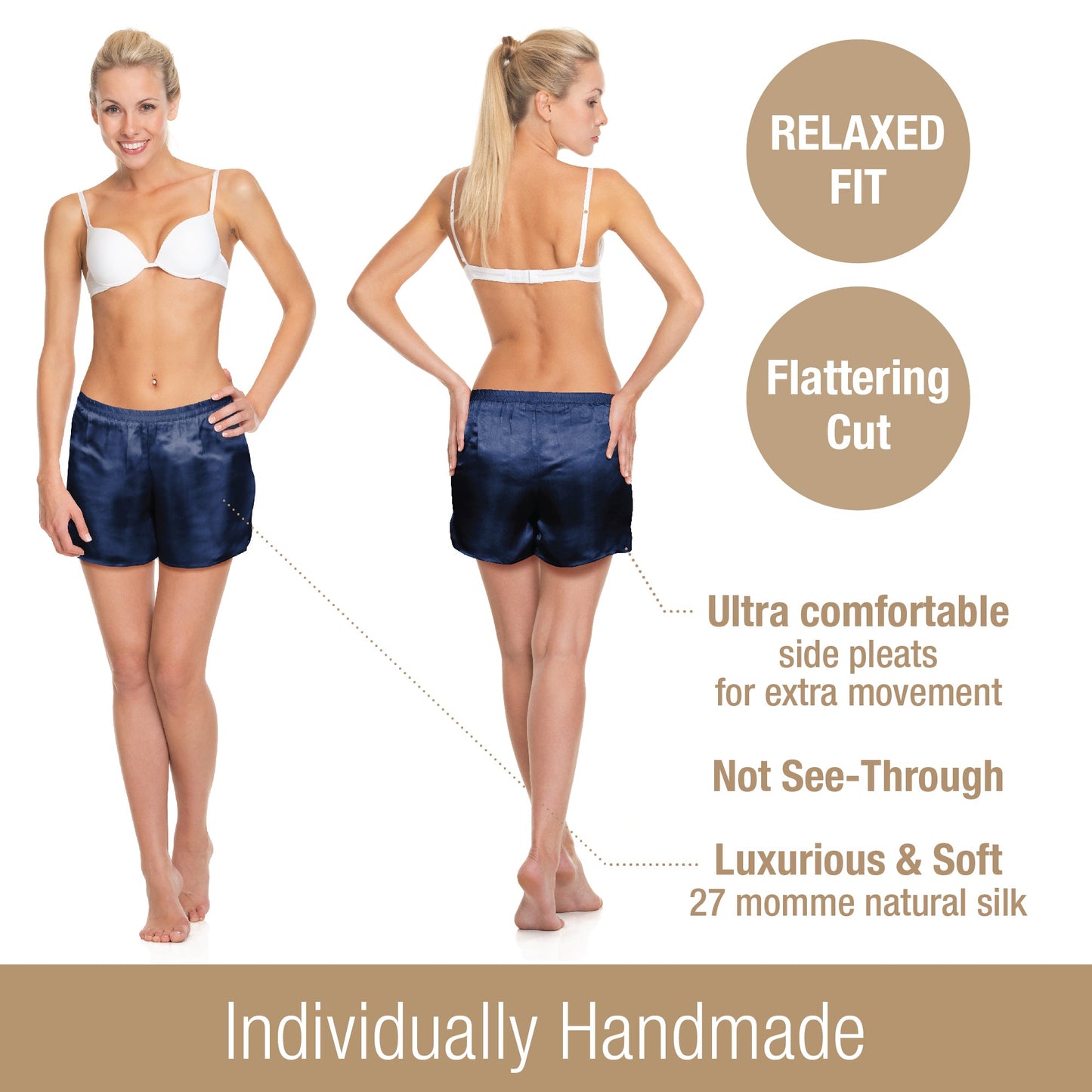 Artisan Silk Pajama Shorts, Washable - Tara Sartoria